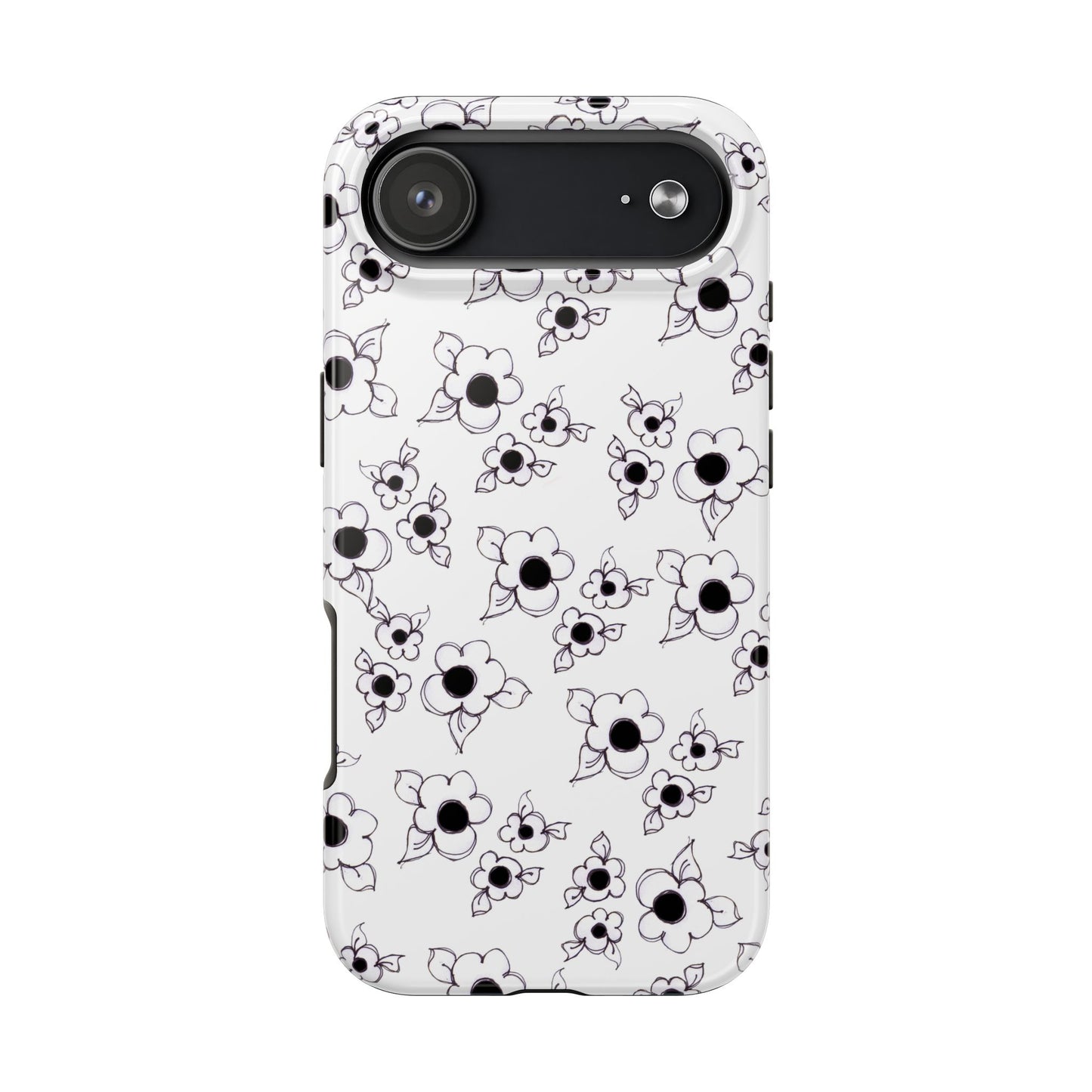 Daisy Cluster White / Black Phone Case