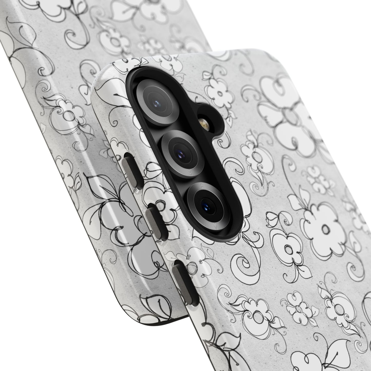 Lady Flowers Silver Phone Case