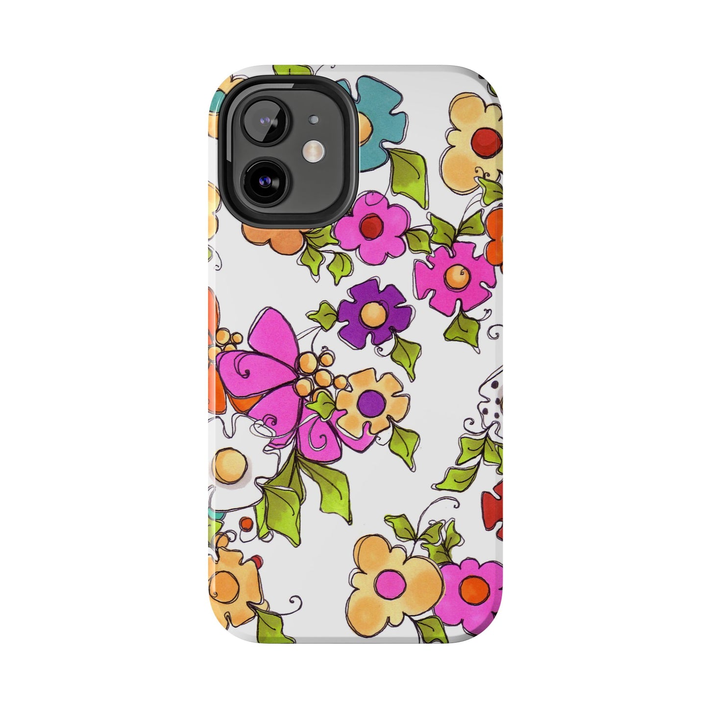 Happy Blooms White Phone Case