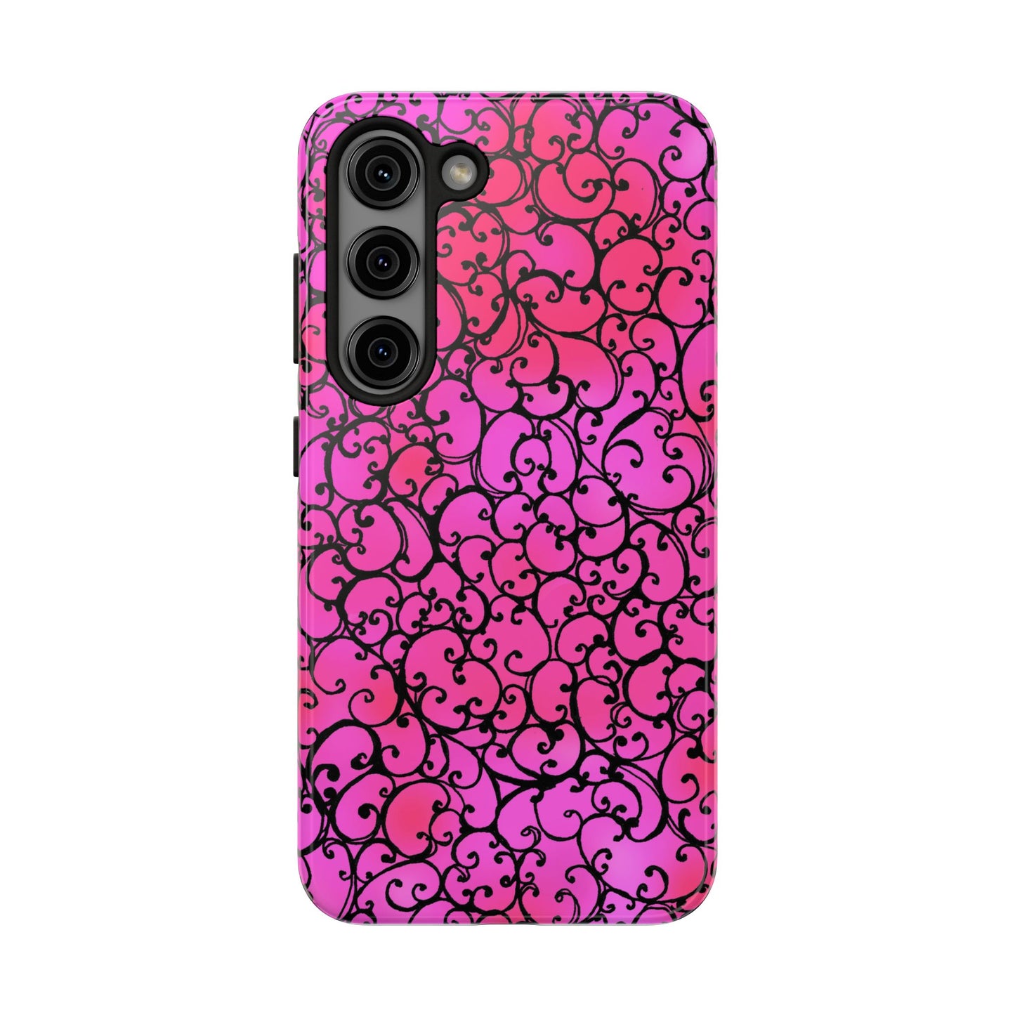 Scrollie Cerise / Black Phone Case