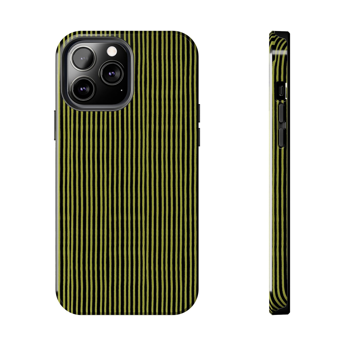 Happy Stripe Green / Black Phone Case