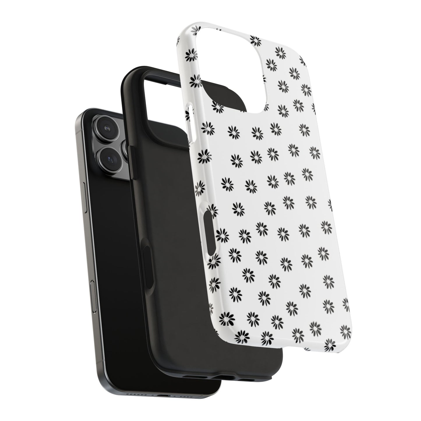 Daisy Dot White / Black Phone Case