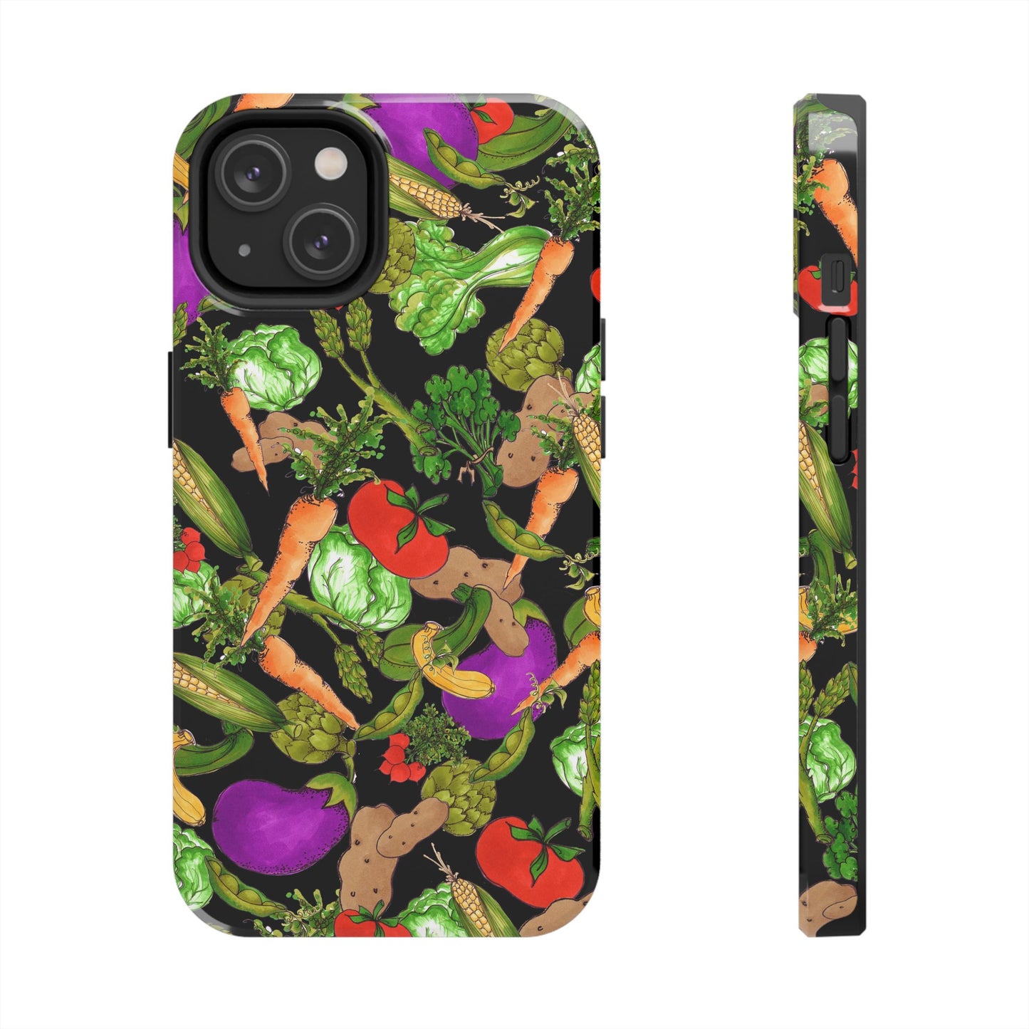 Veggie Jungle Black Phone Case