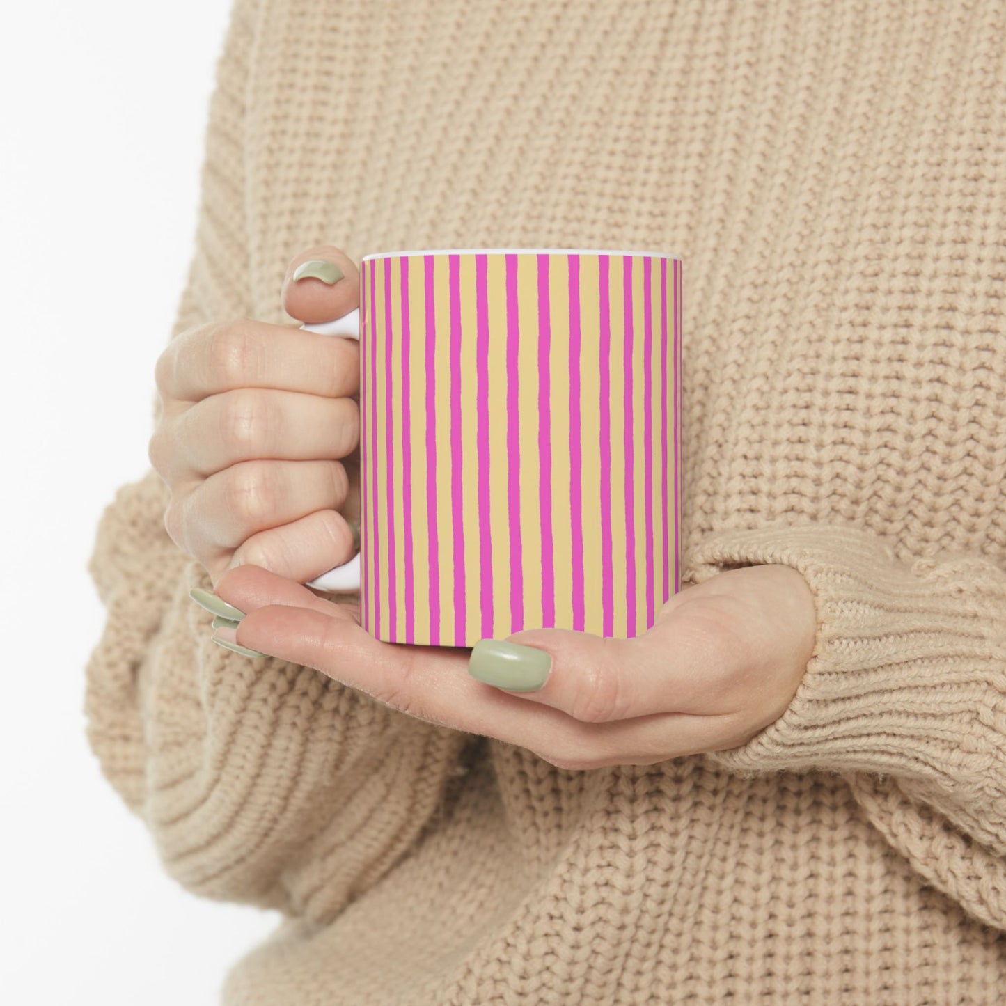 Stripe Yellow / Pink Cup