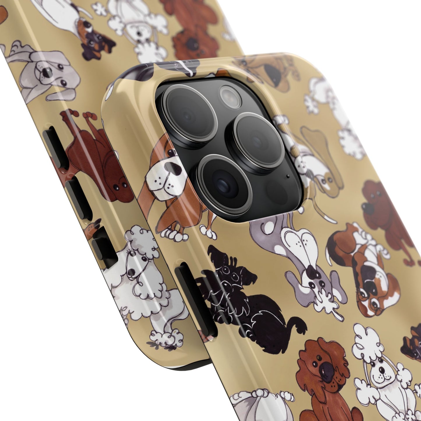 Tossed Doggies Tan Phone Case