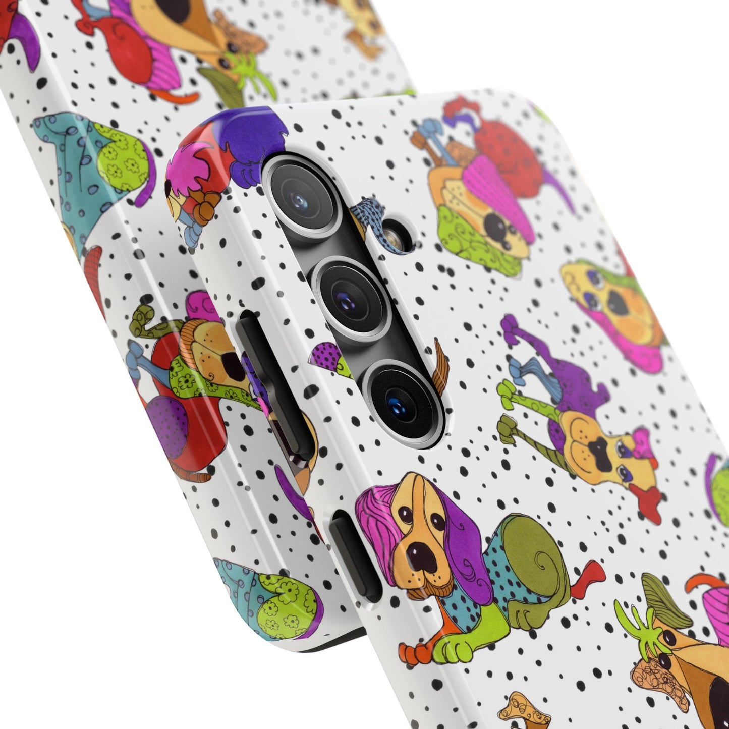 Tossed Happy Dogs White Phone Case