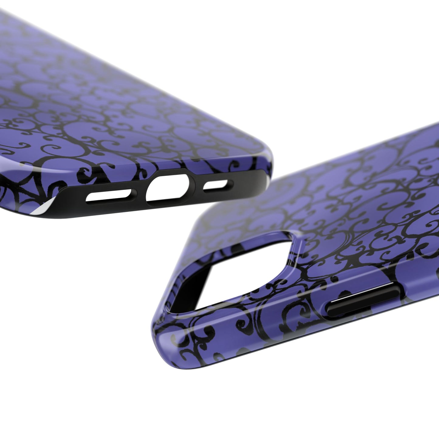Scrollie Violet / Black Phone Case