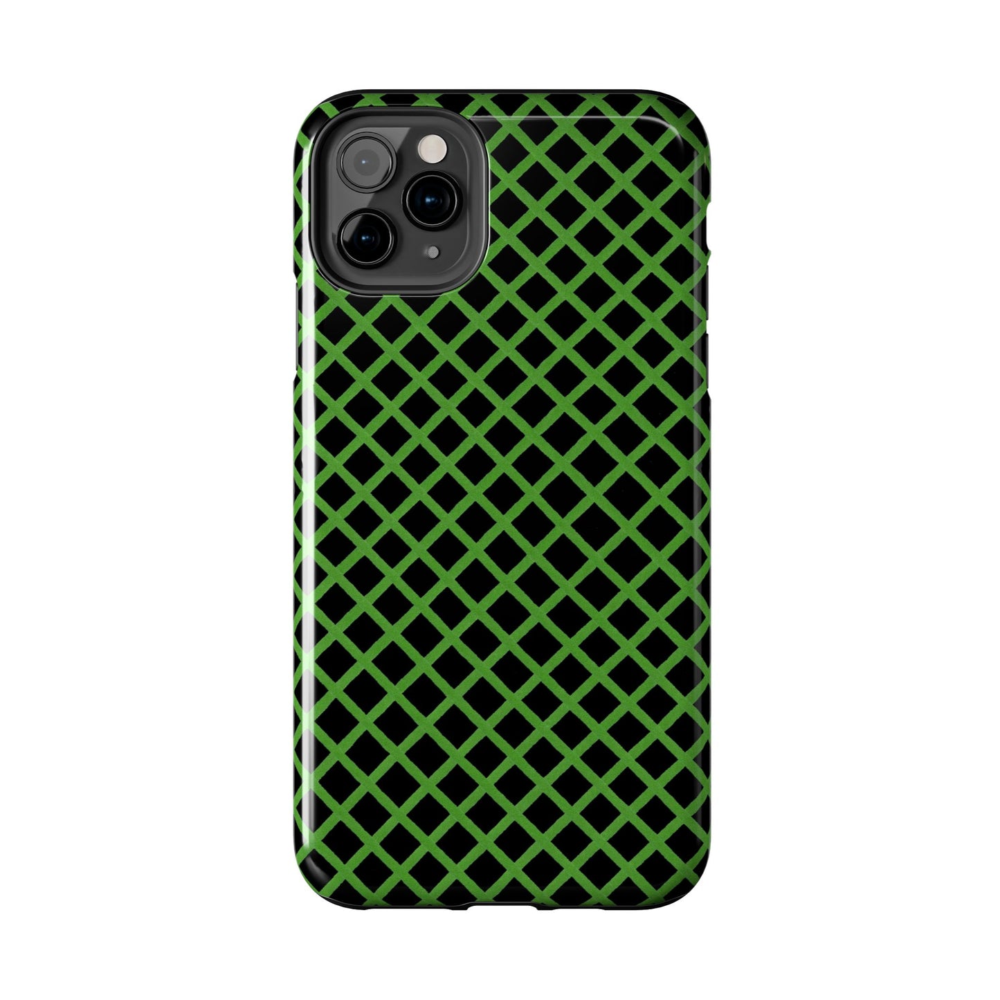Trellis Green / Black Phone Case