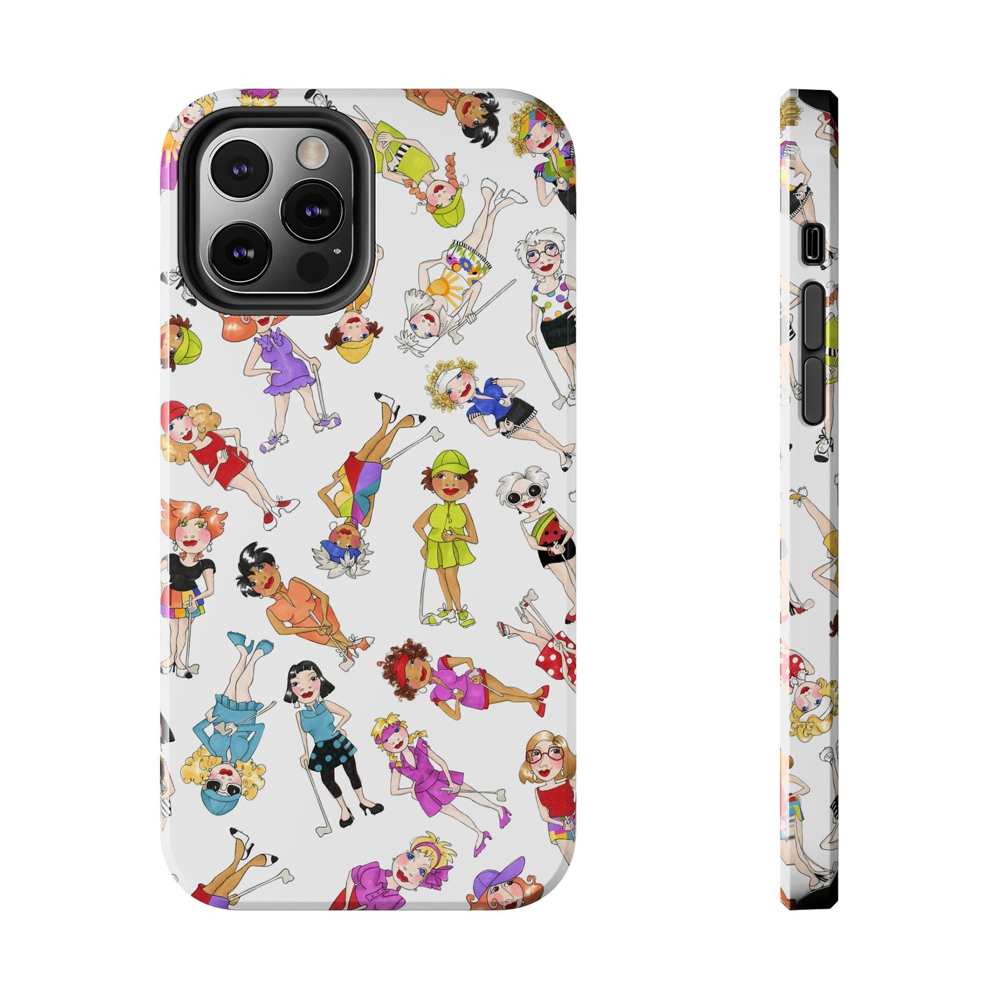 Tossed Golfer Girls White Phone Case