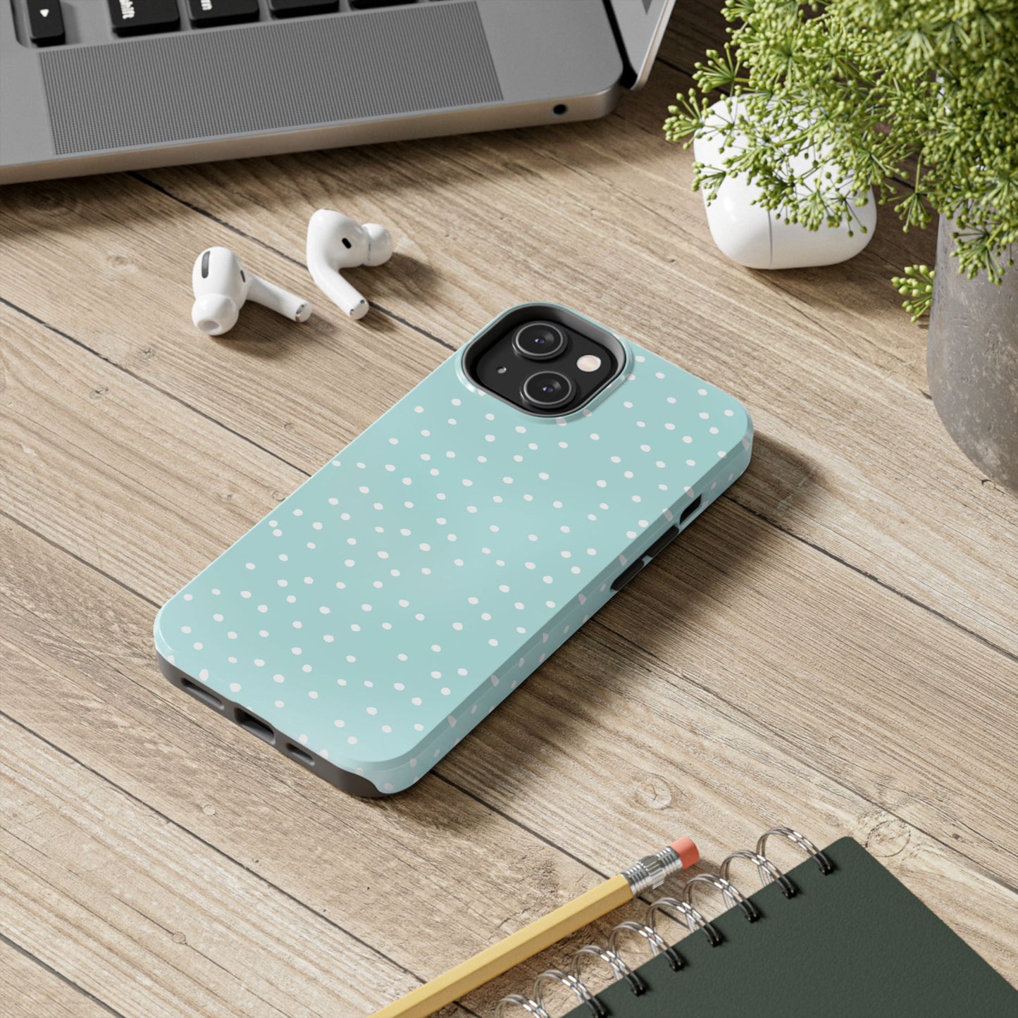 Petite Dots Seafoam / White Phone Case