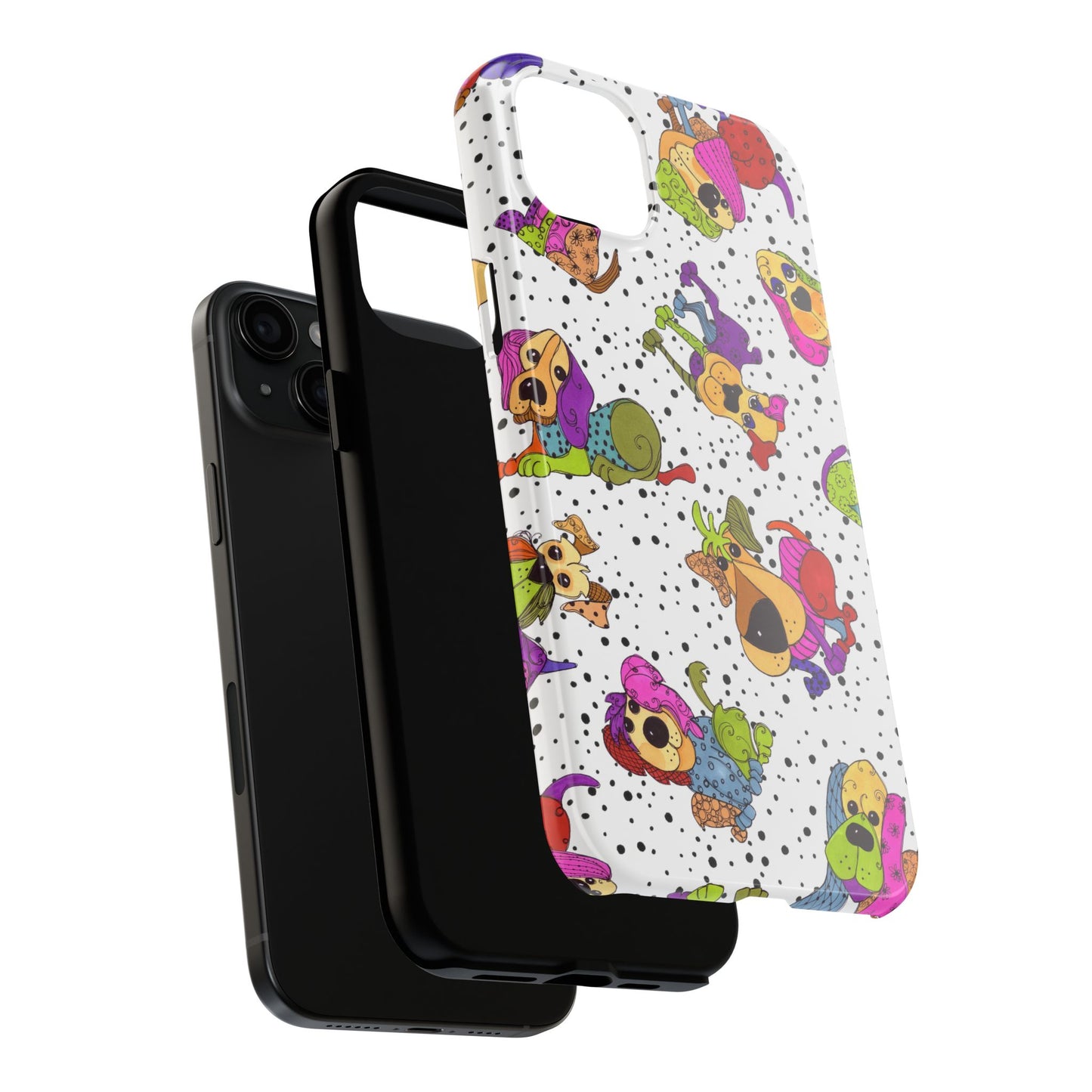 Tossed Happy Dogs White Phone Case