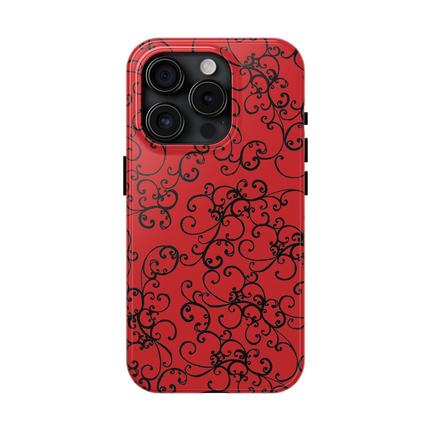 Elegant Scroll Red / Black Phone Case