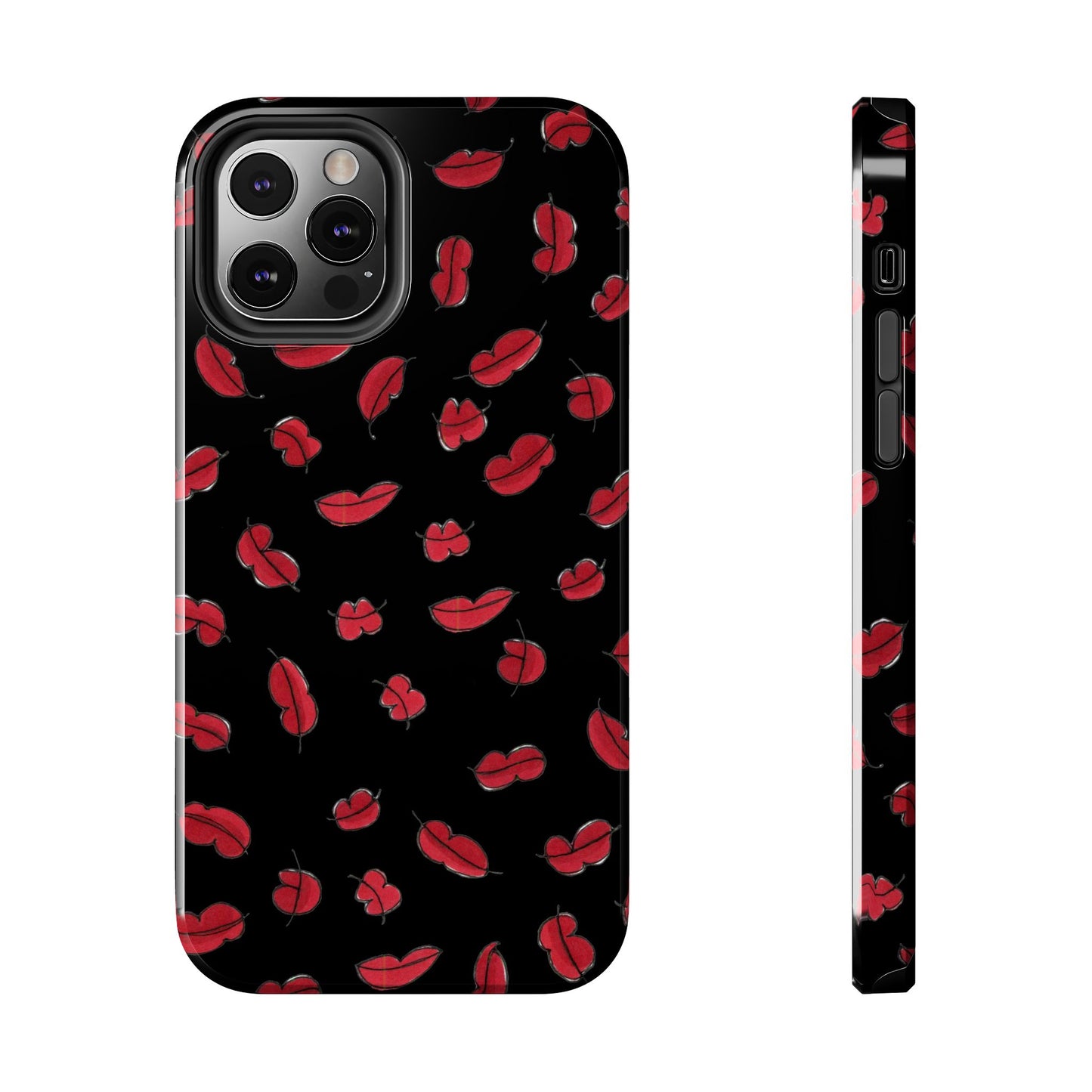 Lotsa Lips Black Phone Case
