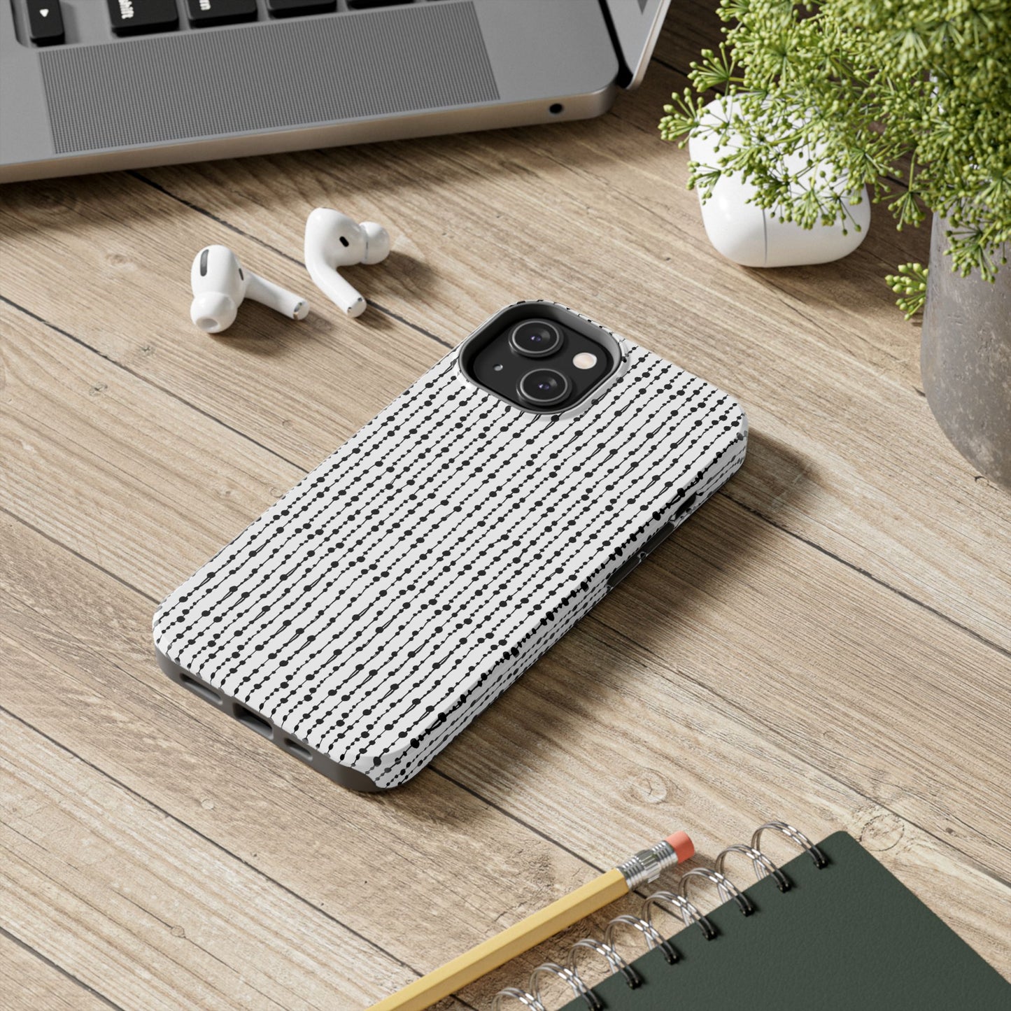 Beaded Curtain White / Black Phone Case
