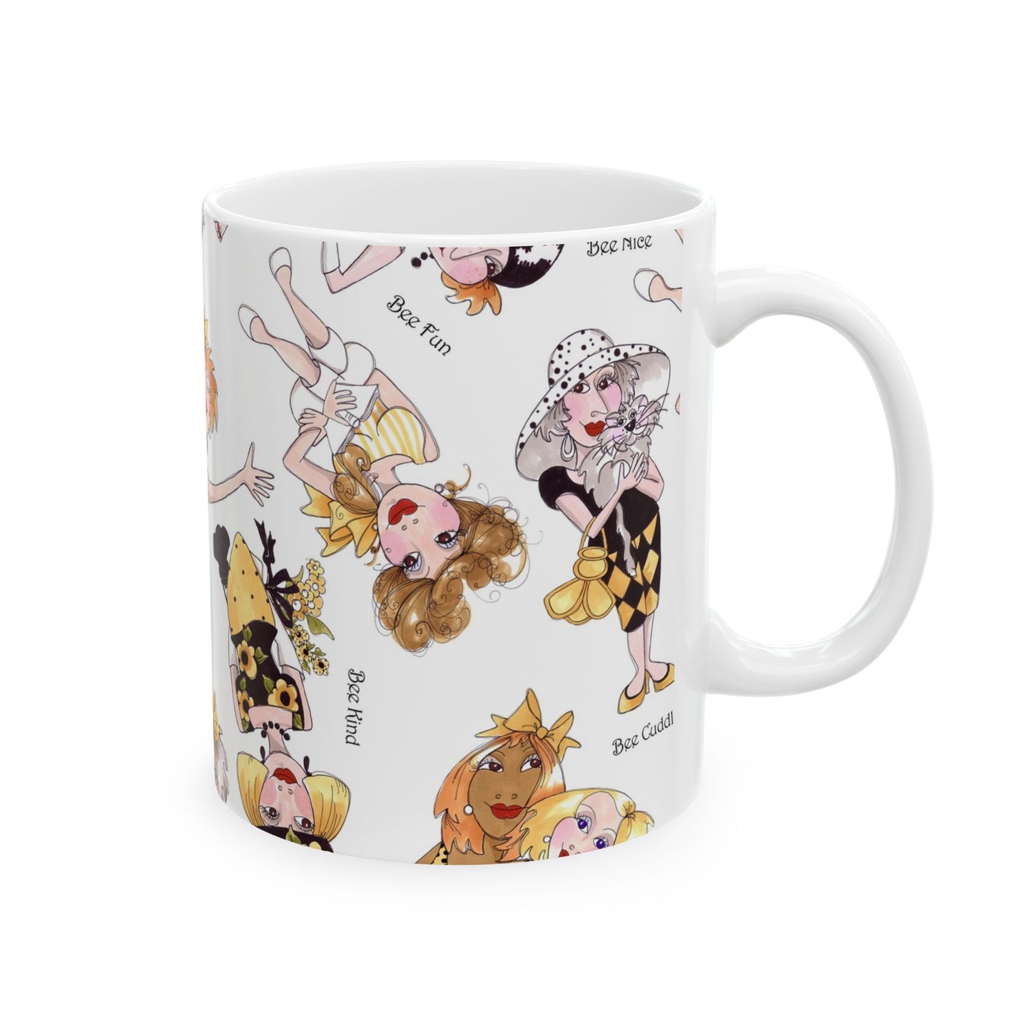 Bee Tossed White Cup