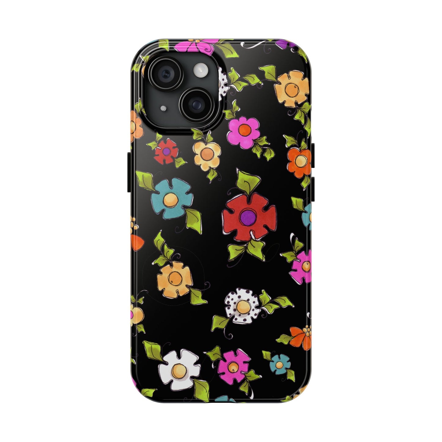 Dog Blooms Black Phone Case