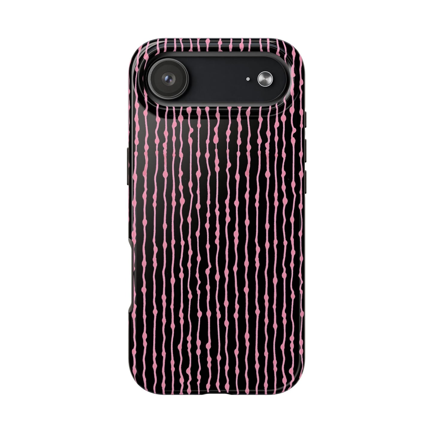 Faux Seersucker Black / Pink Phone Case
