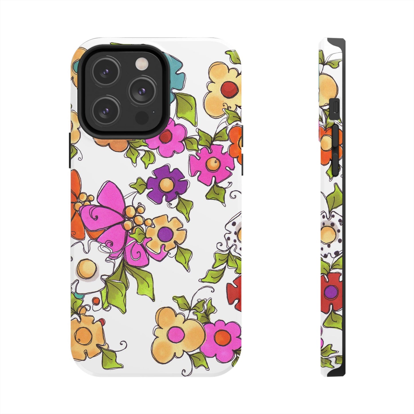 Happy Blooms White Phone Case