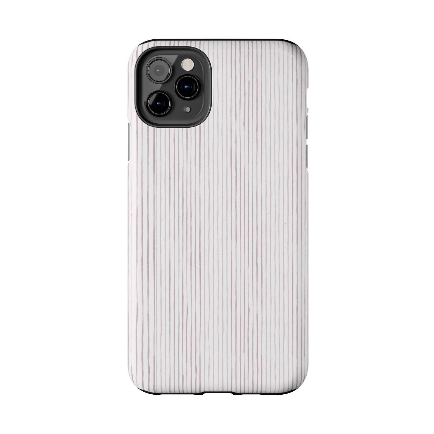 Happy Stripe White / Silver Phone Case