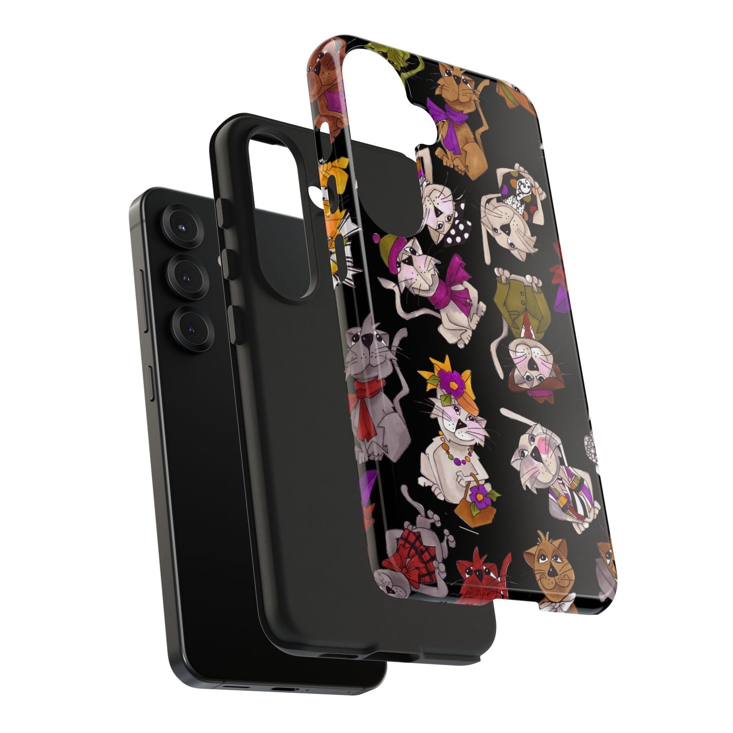 Spice Cats Tossed Black Phone Case