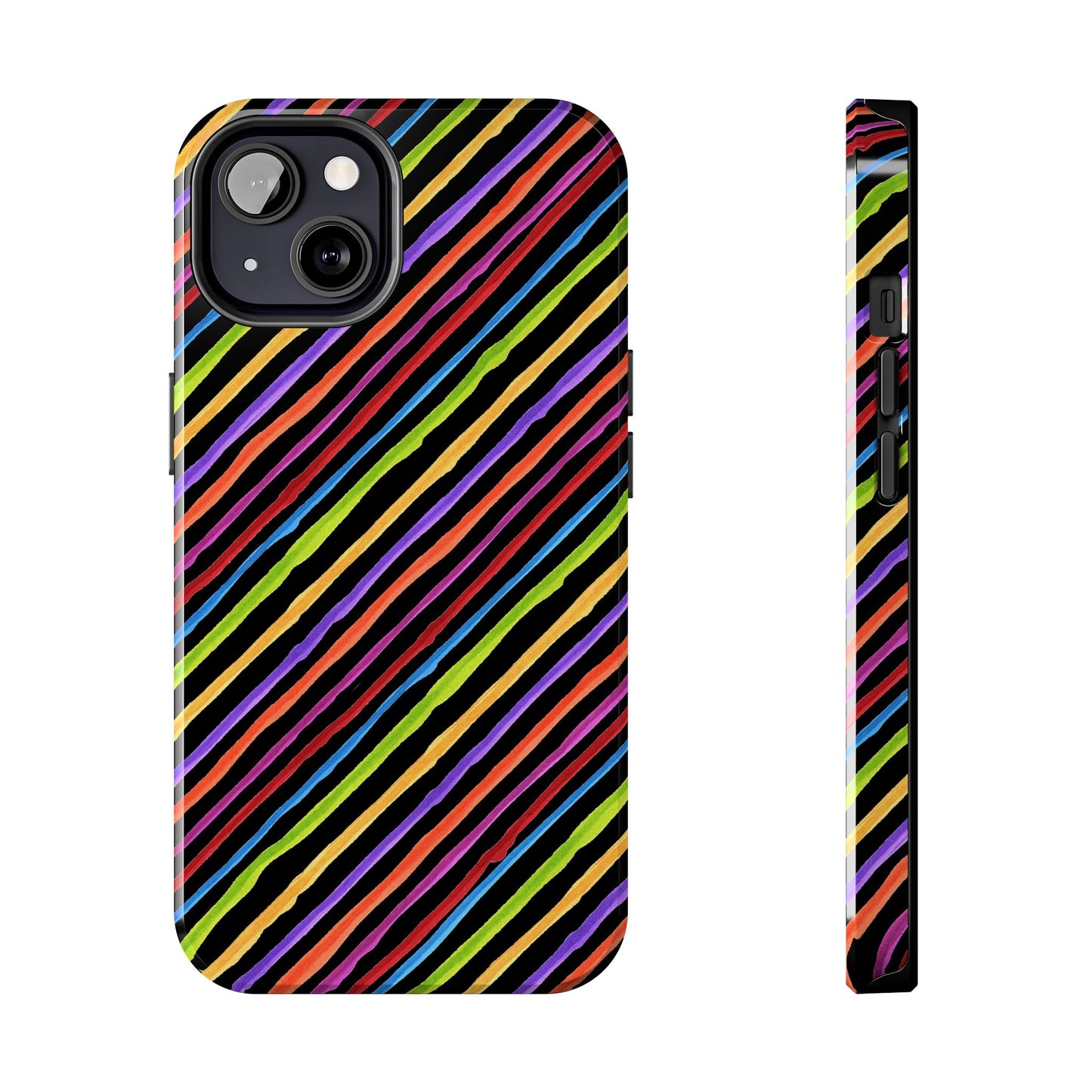 Quirky Bias Stripe Black Phone Case