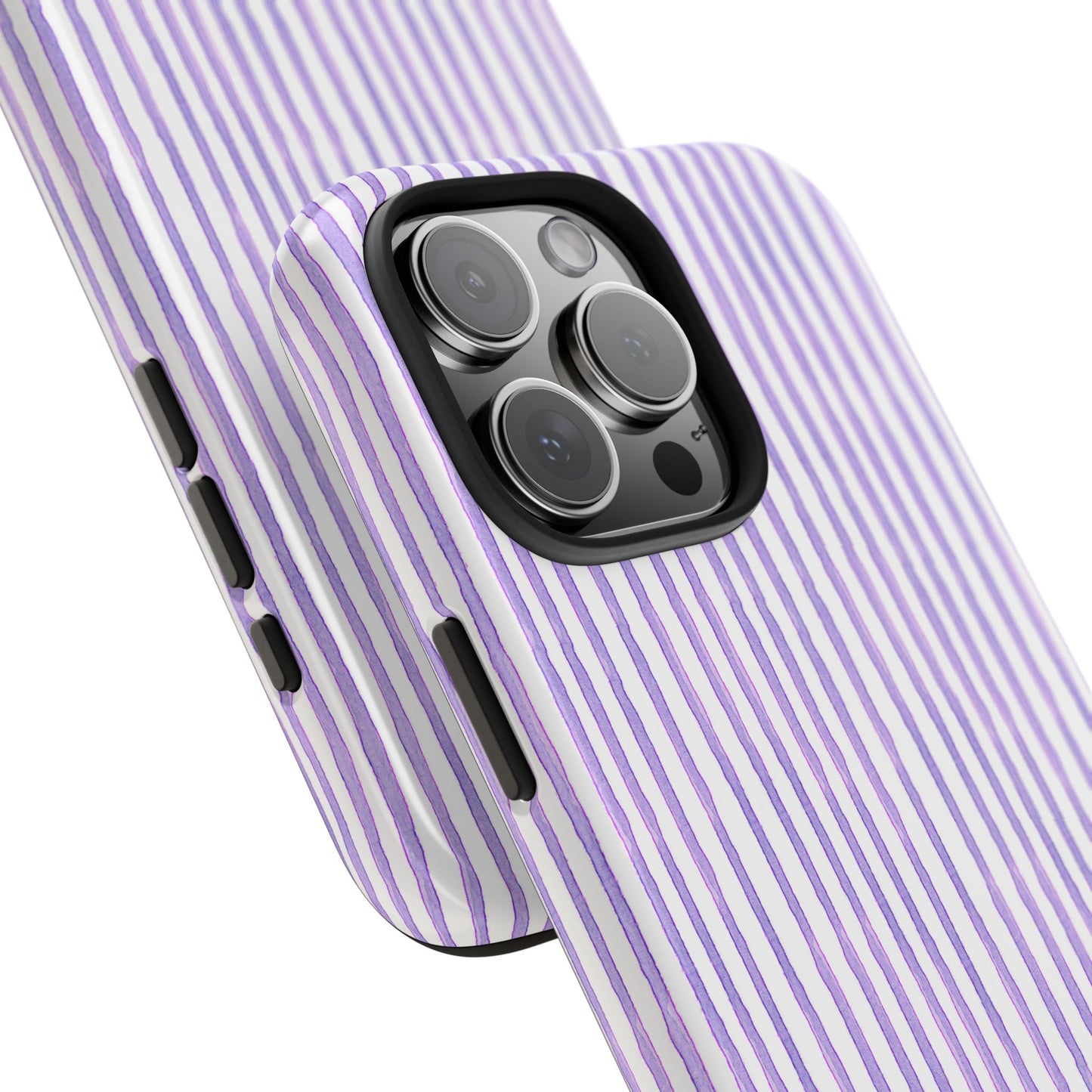 Candy Stripe White / Lilac Phone Case