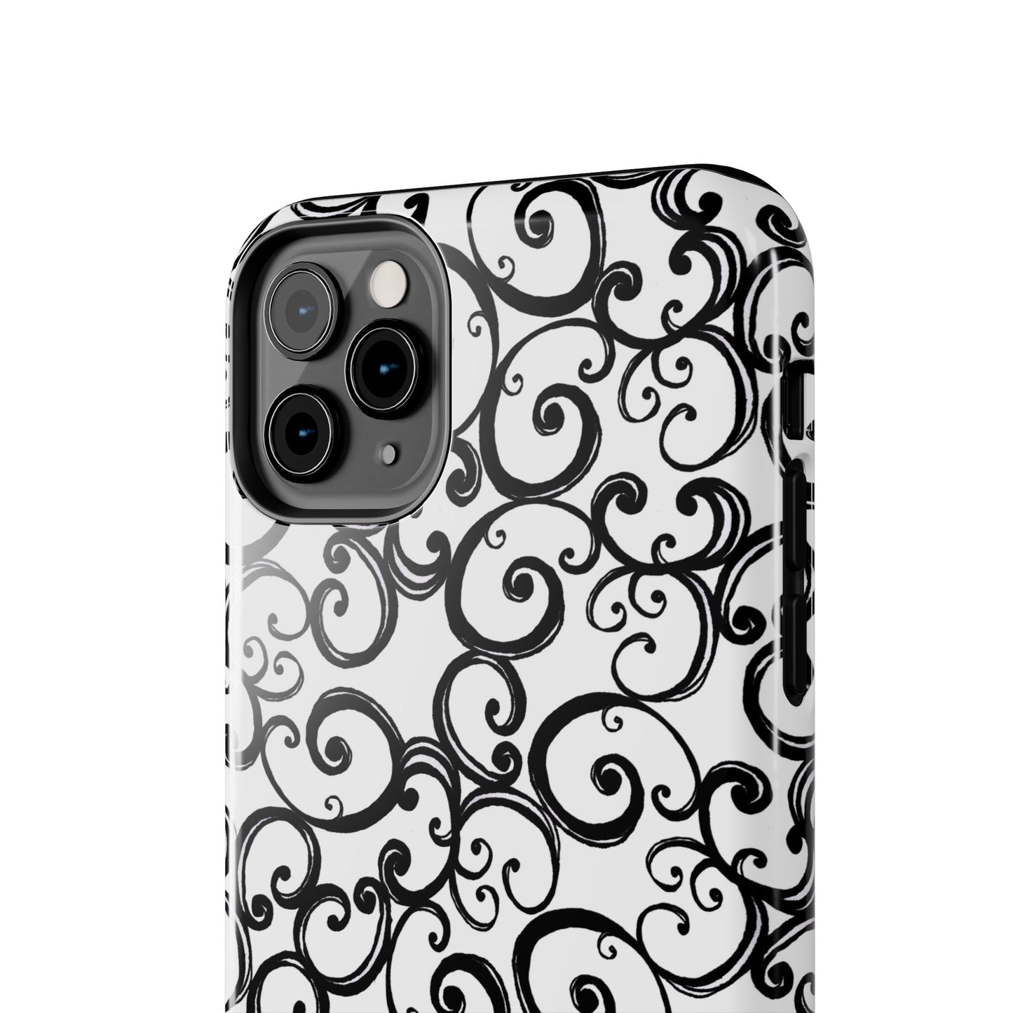 Curls White / Black Phone Case