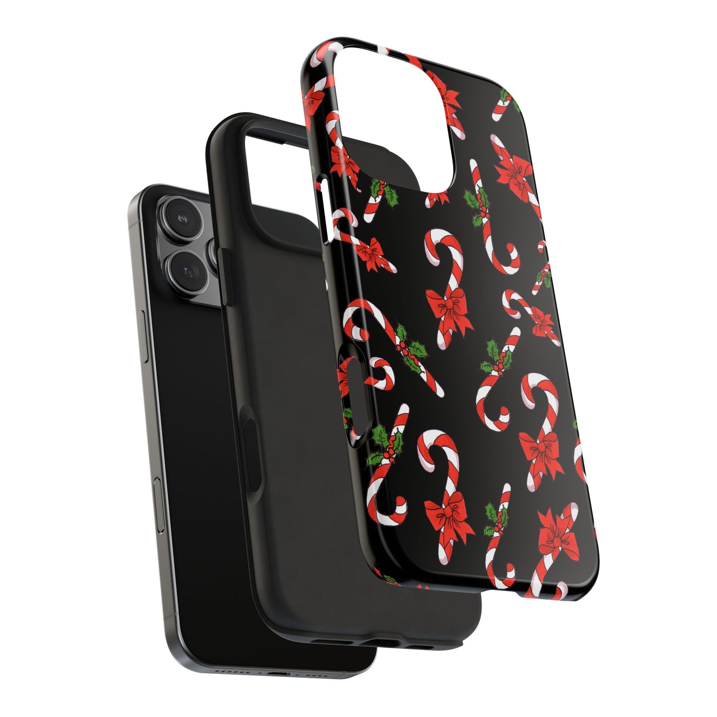 Candy Cane Crowd Black Phone Case