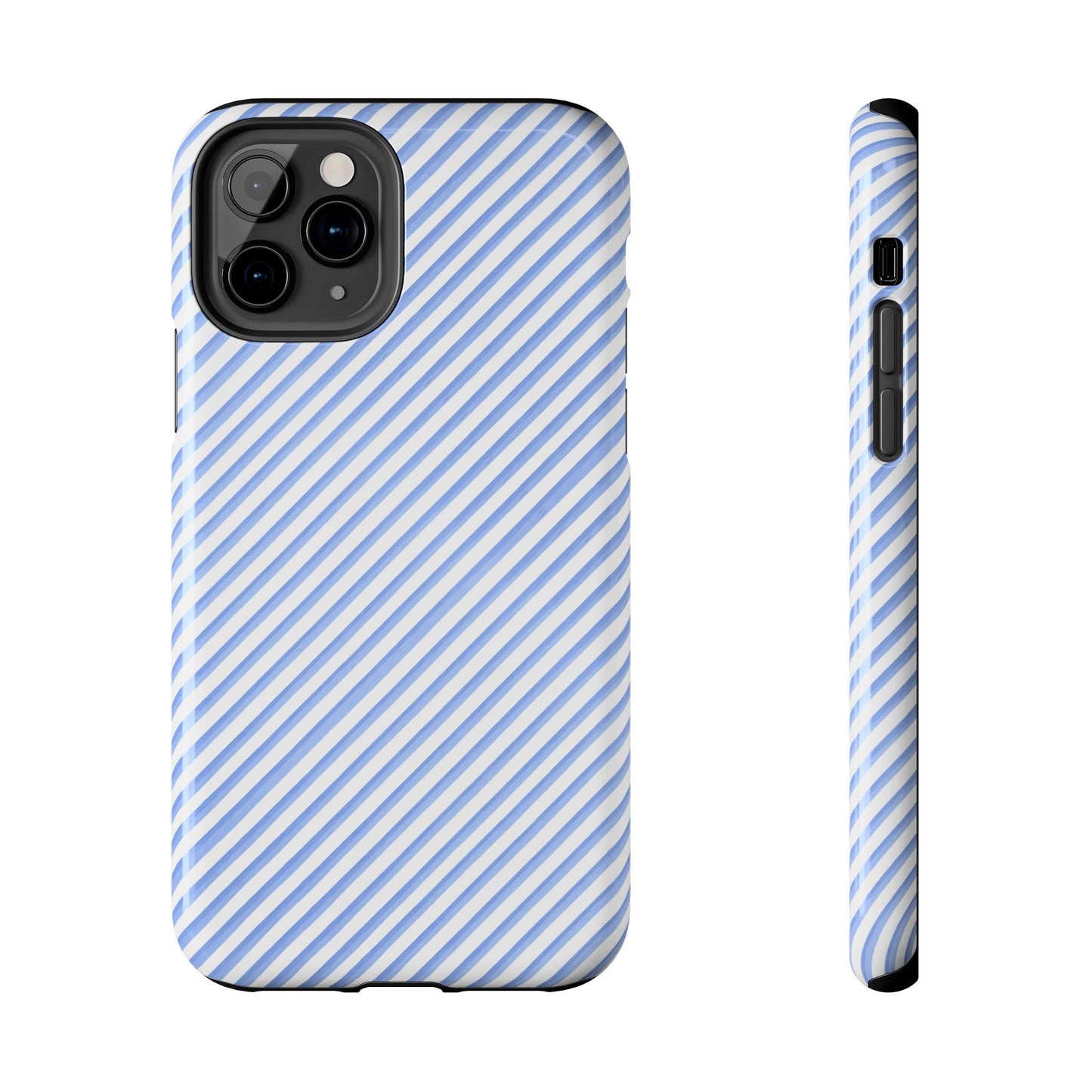 Bias Stripe Blue / White Phone Case