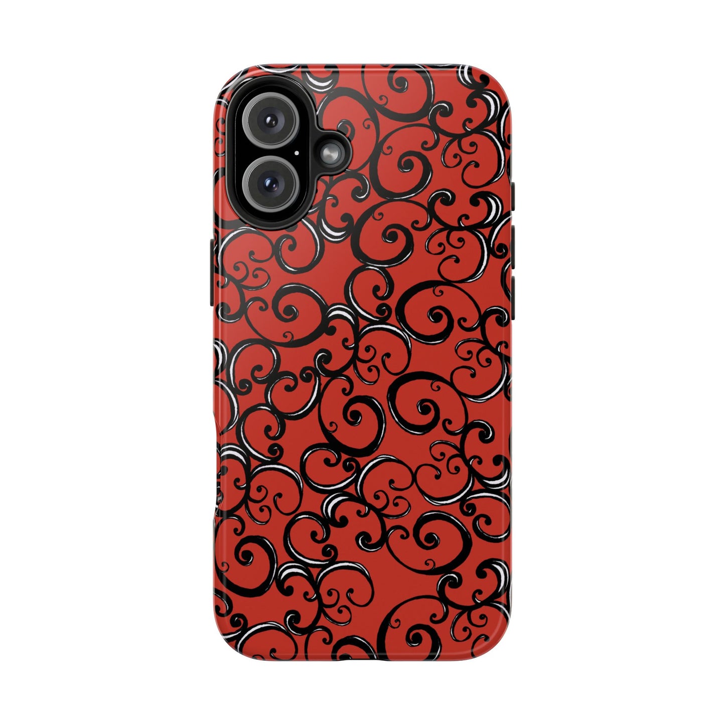 Curls Red / Black Phone Case