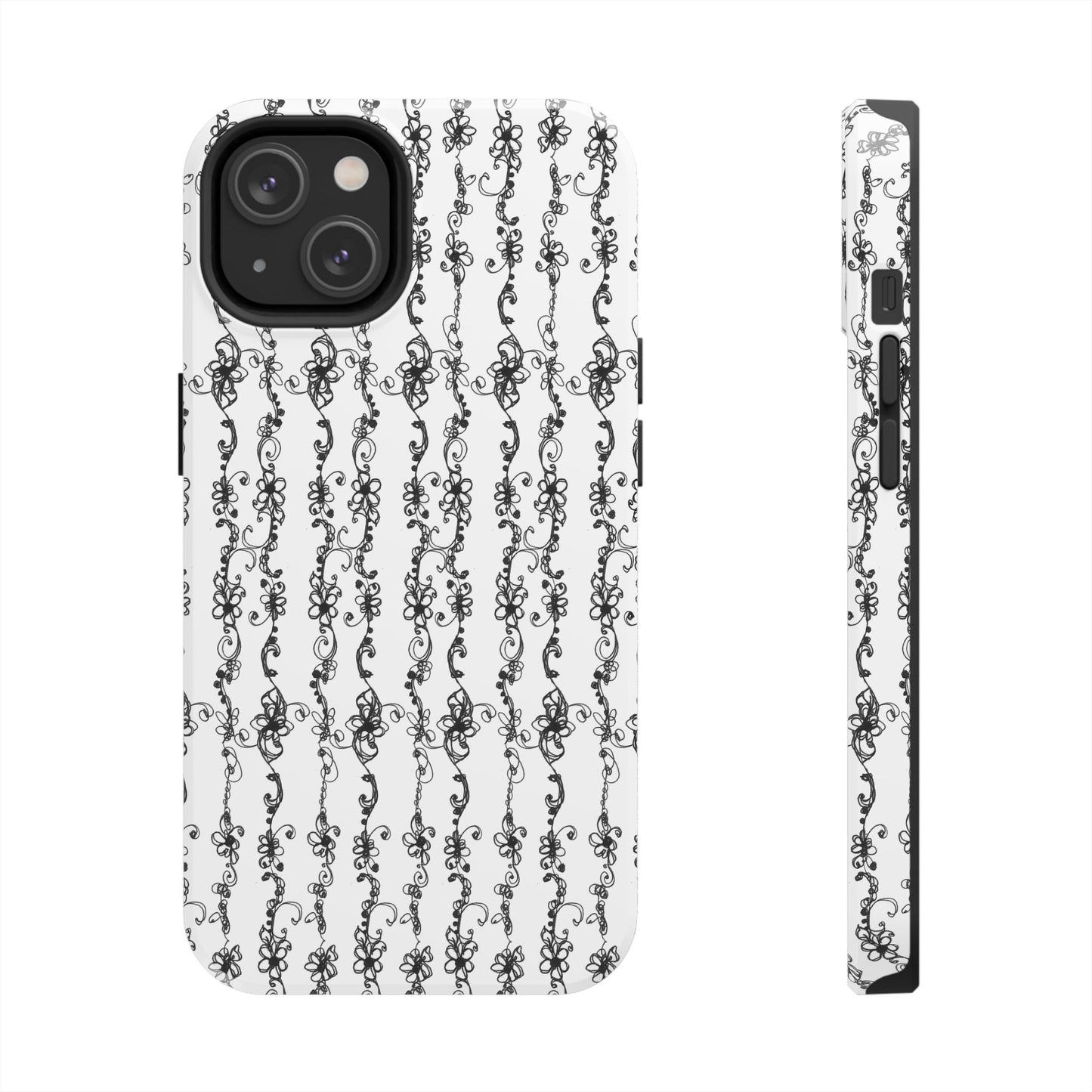 Flower Scroll Stripe Phone Case