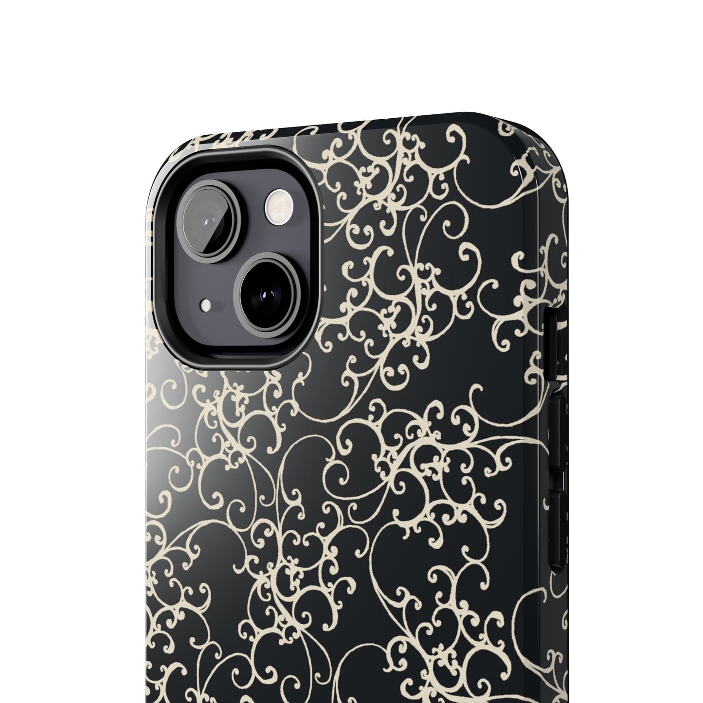 Elegant Scroll Black / Ivory Phone Case