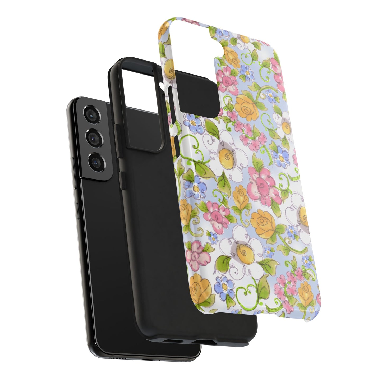 Flower Frolic Blue Phone Case