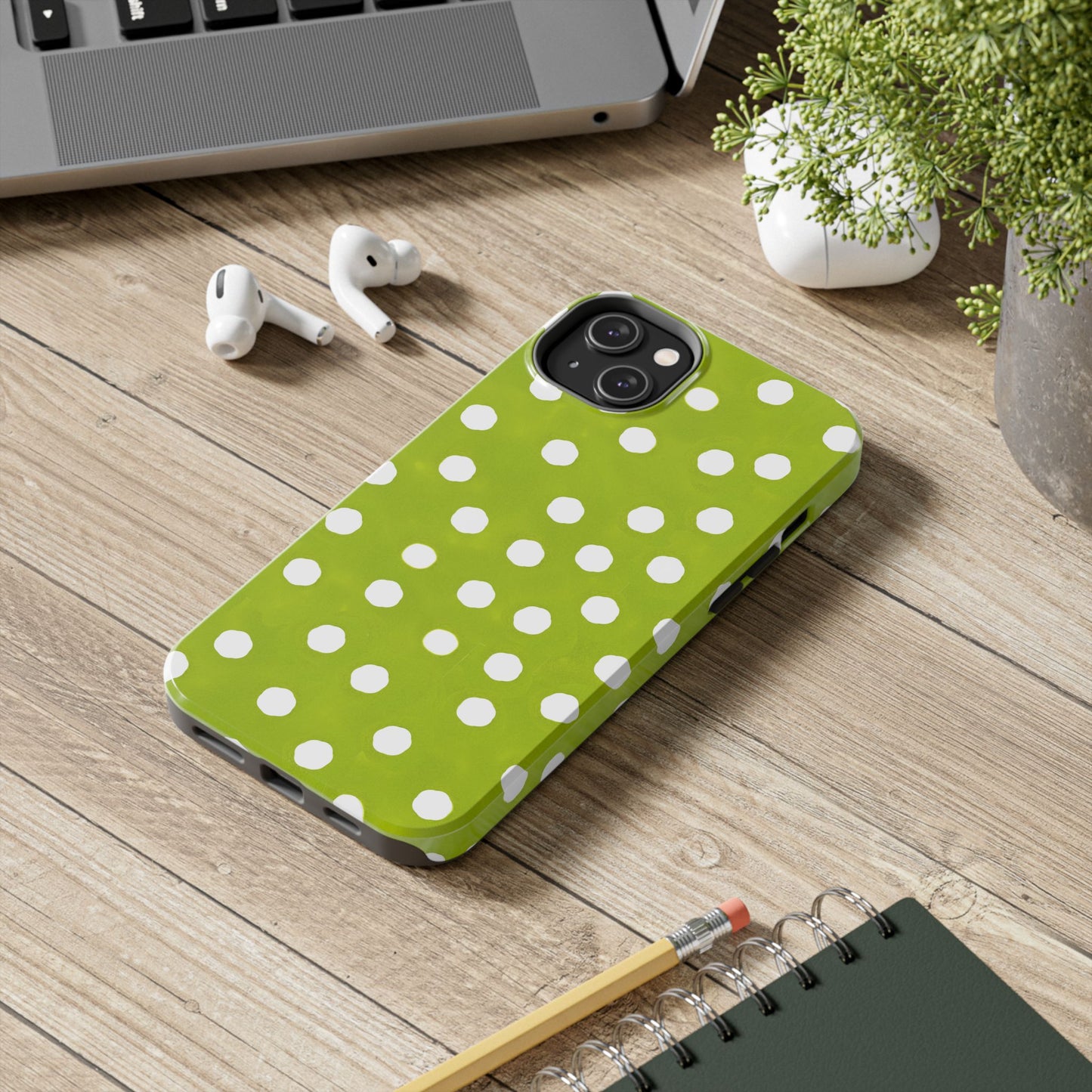 Jumbo Dots Green / White Phone Case