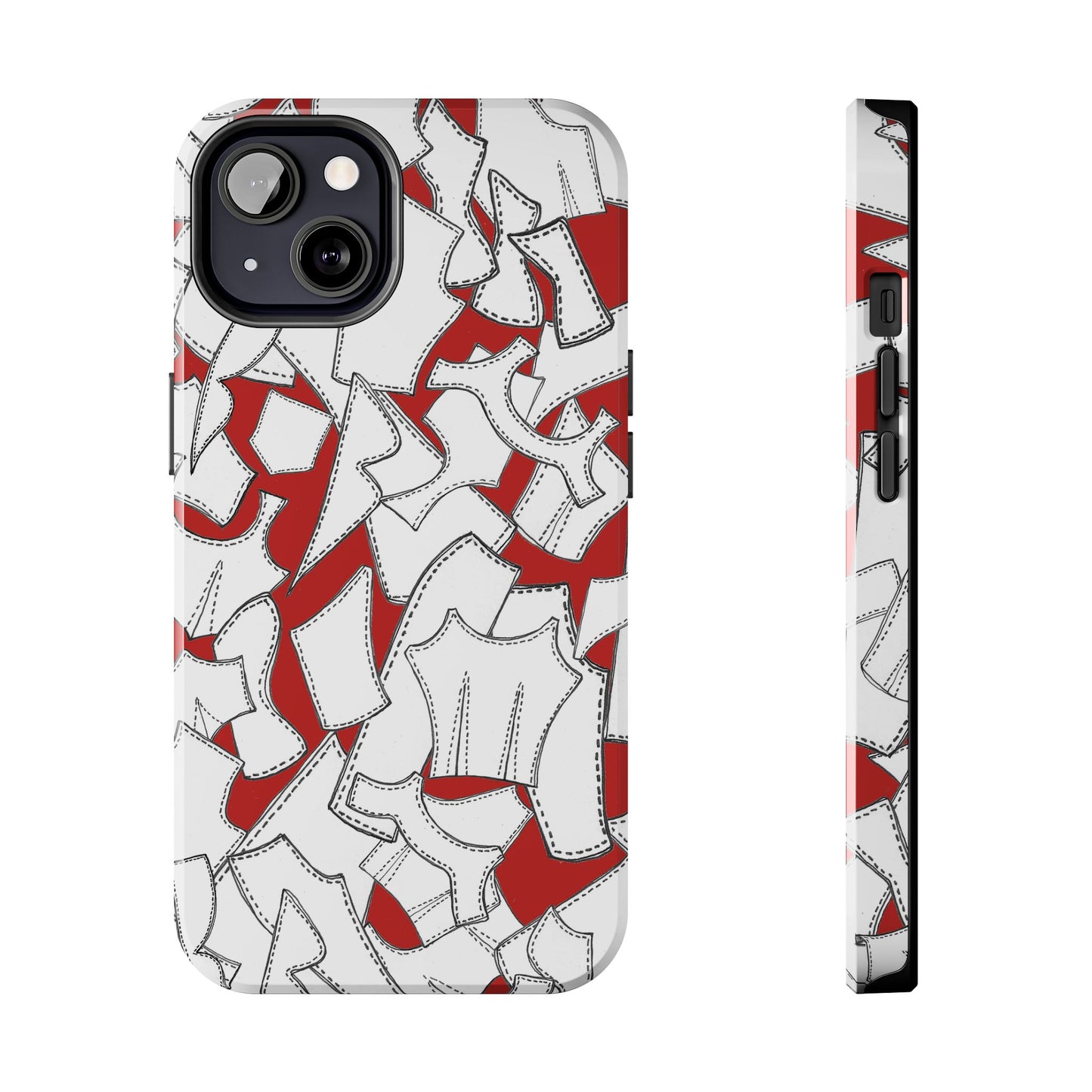 Pattern Pieces Red Phone Case