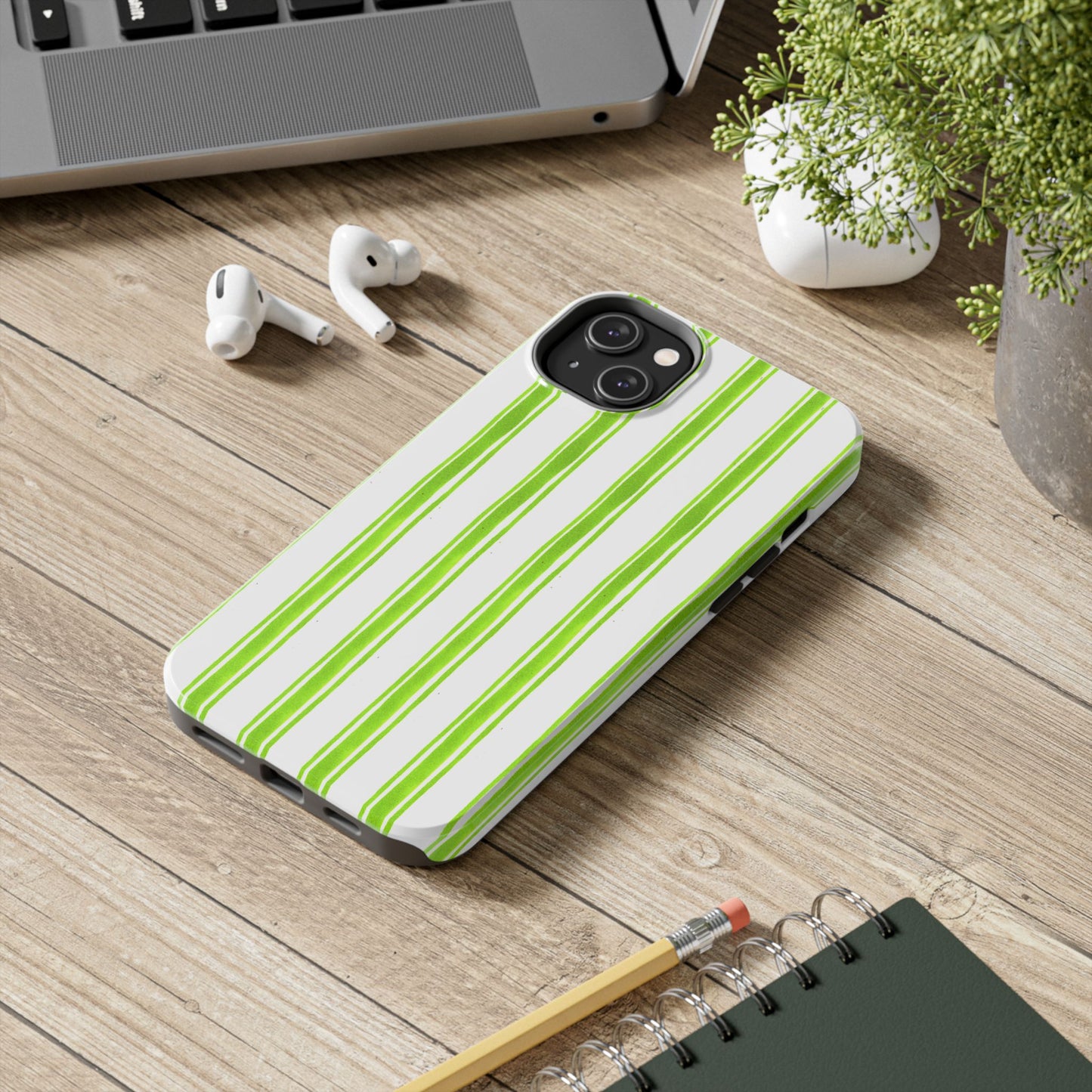 Awning Stripe Lime Phone Case