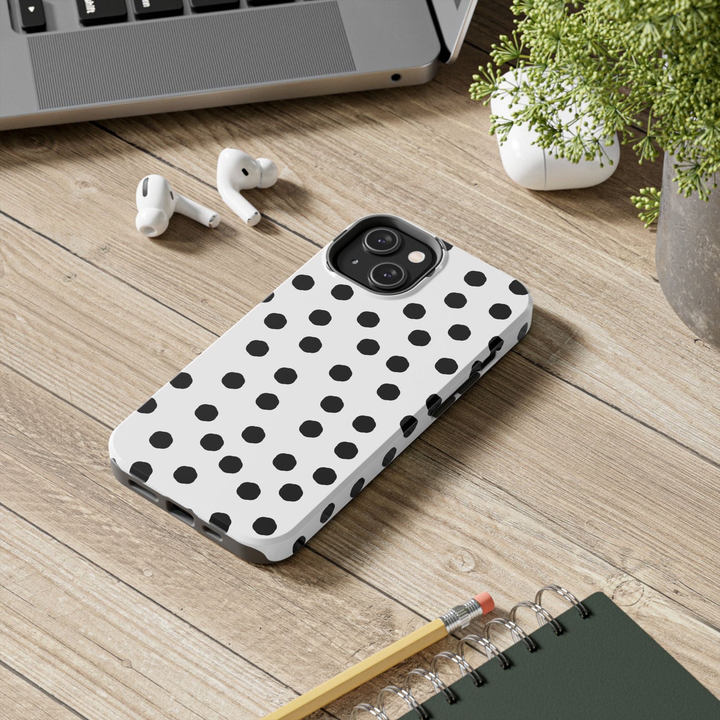 Jumbo Dots White / Black Phone Case