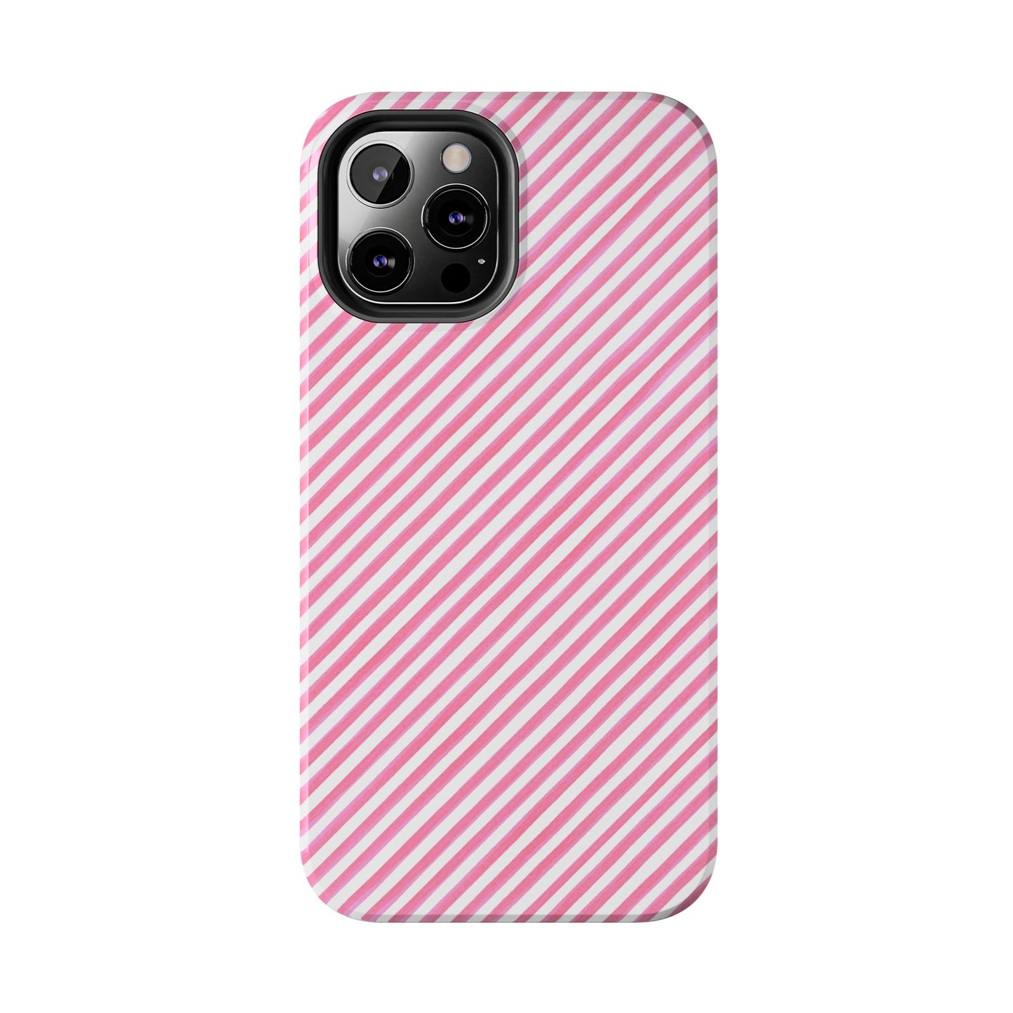 Bias Stripe Pink / White Phone Case