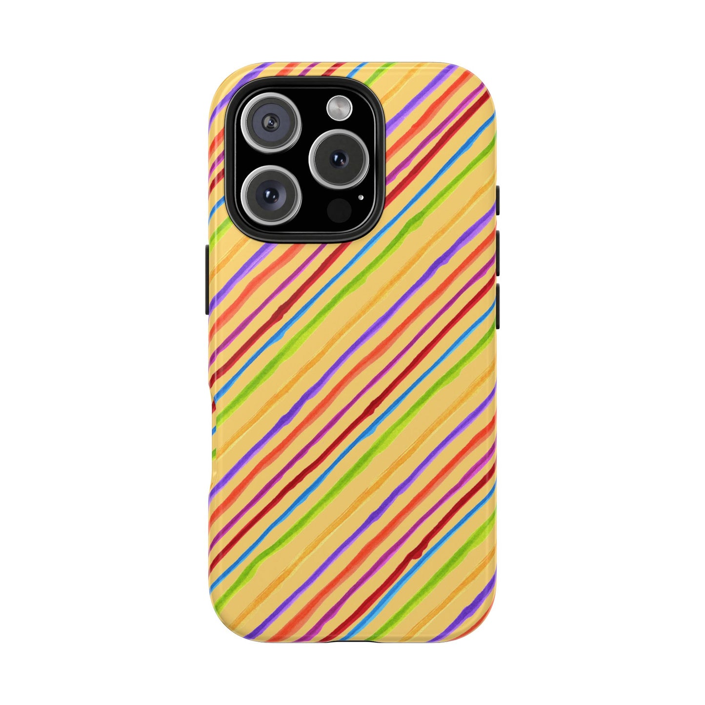 Calico Stripe Yellow Phone Case