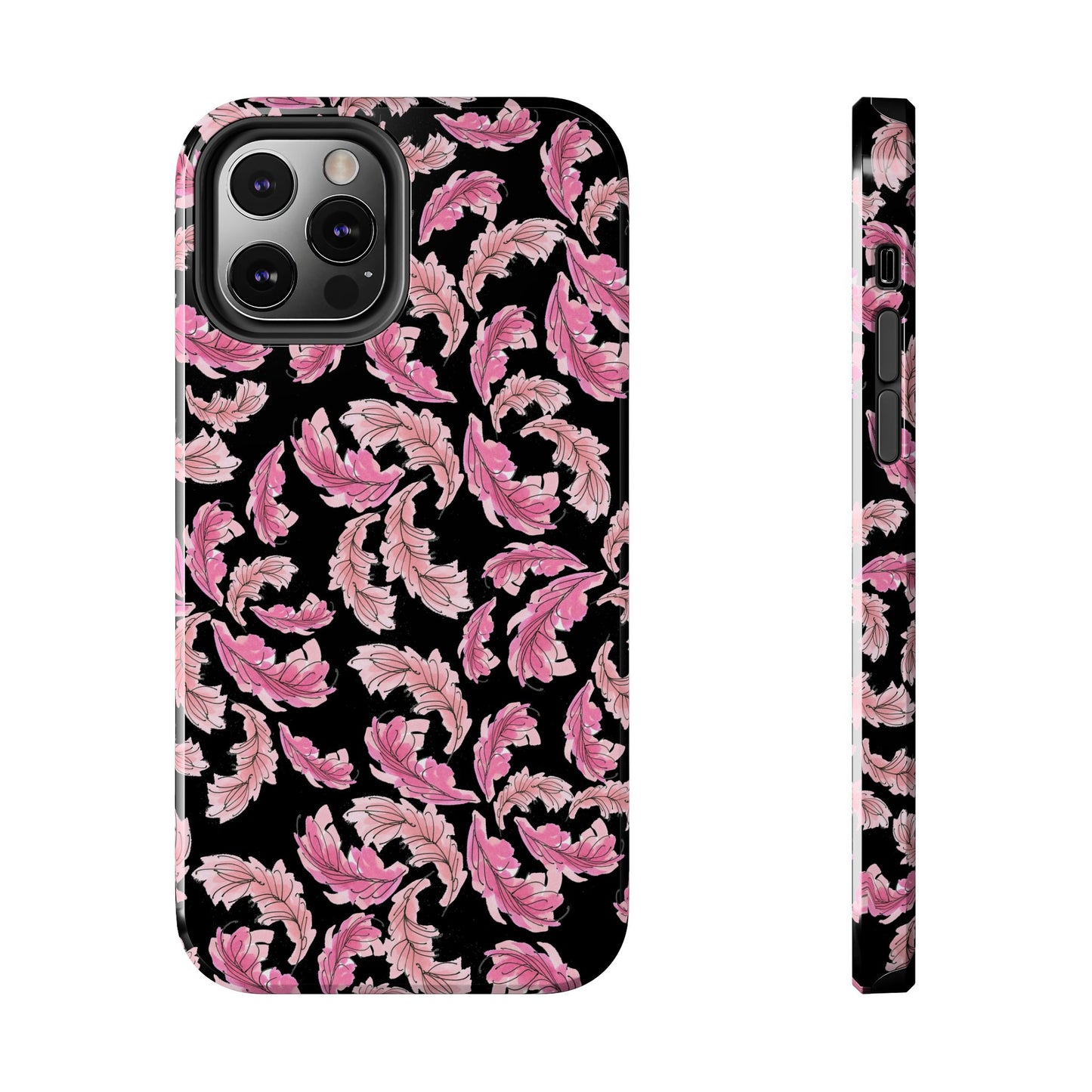 Flam Feathers Black Phone Case