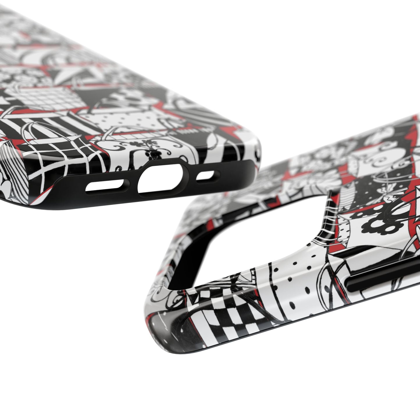 Totally Black, White & Red Phone Case