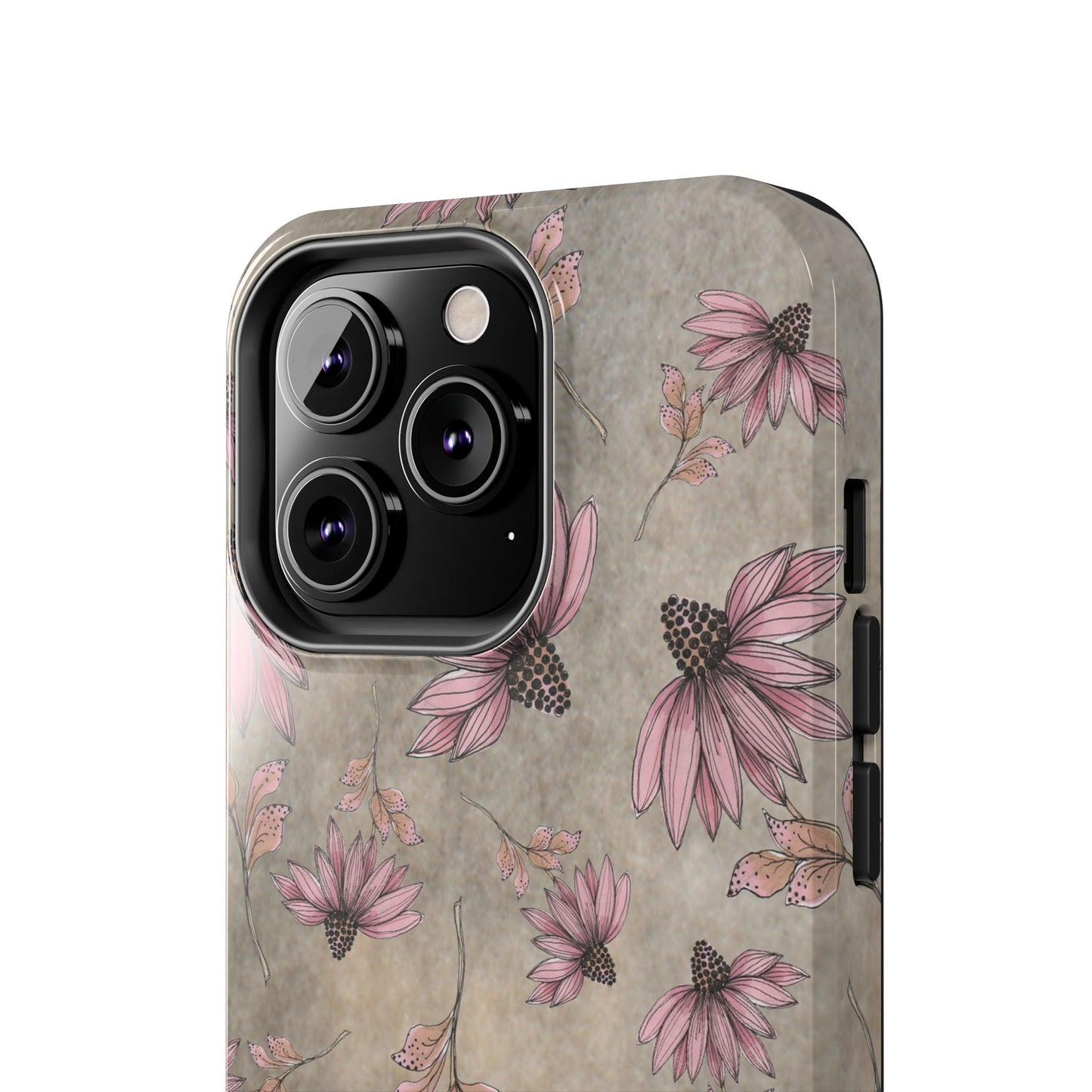 Wild Cone Flowers Taupe Marble Phone Case