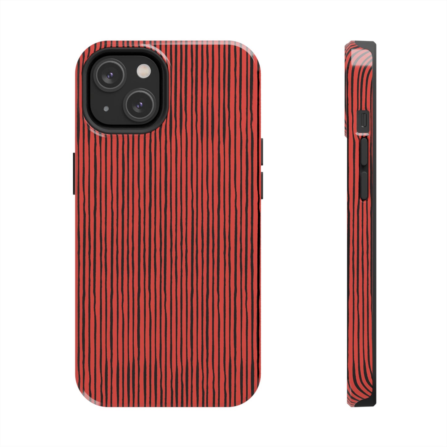 Quirky Pin Stripe Red / Black Phone Case