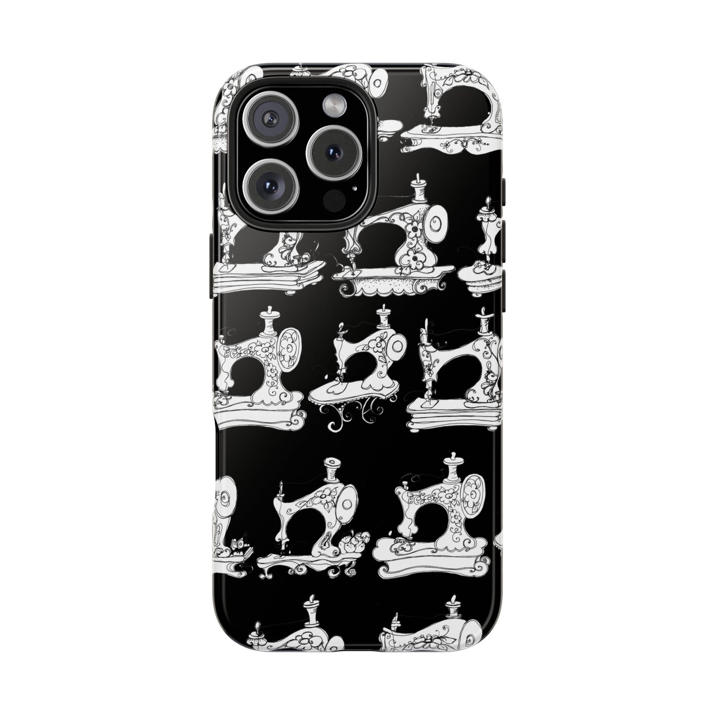 Sew Sew Black / White Phone Case