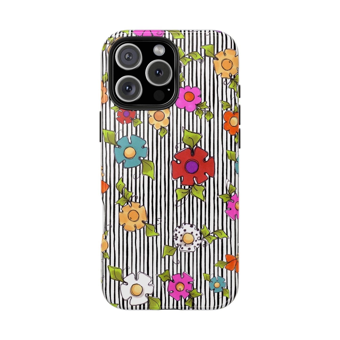 Dog Blooms White / Black Phone Case