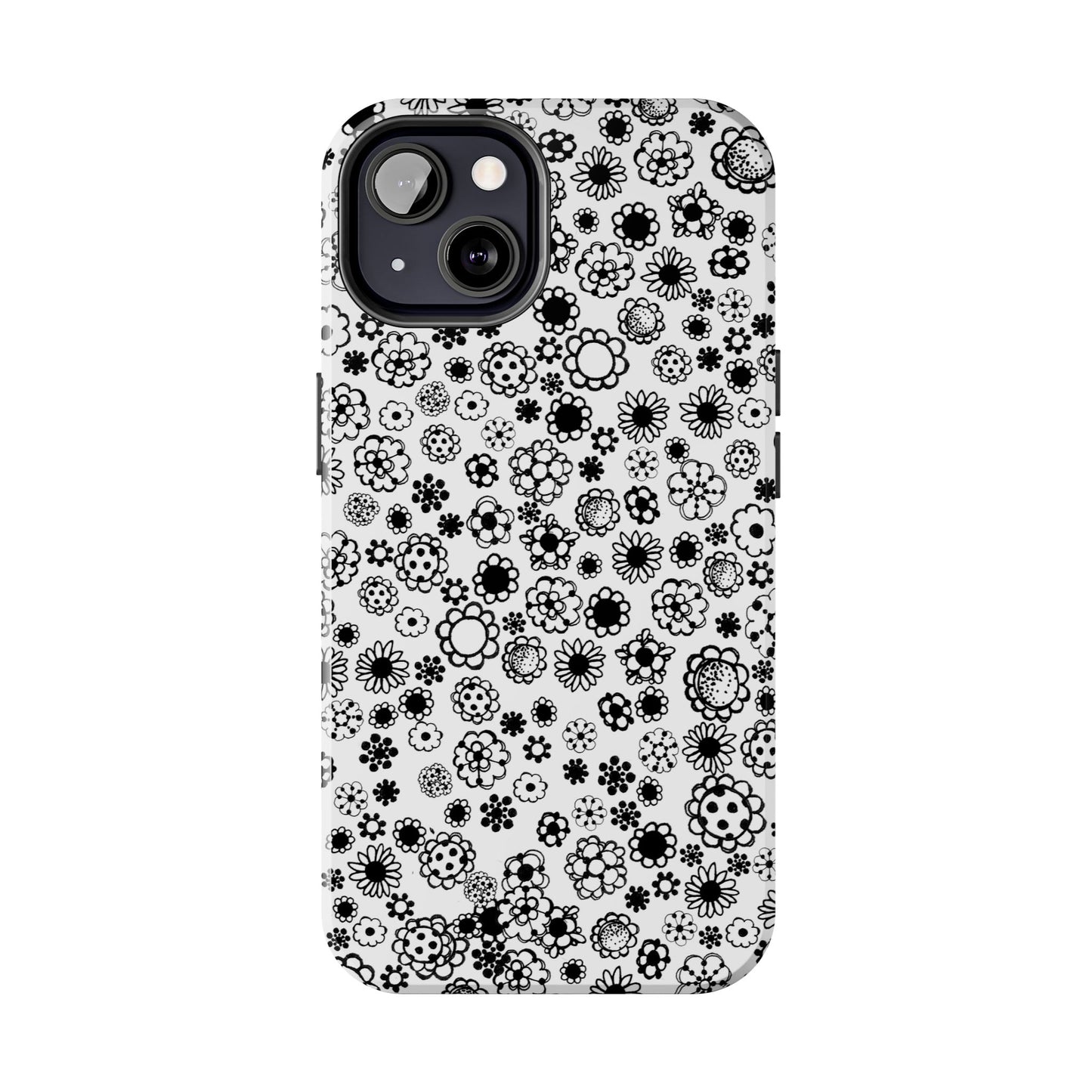 Posie Dots White / Black Phone Case