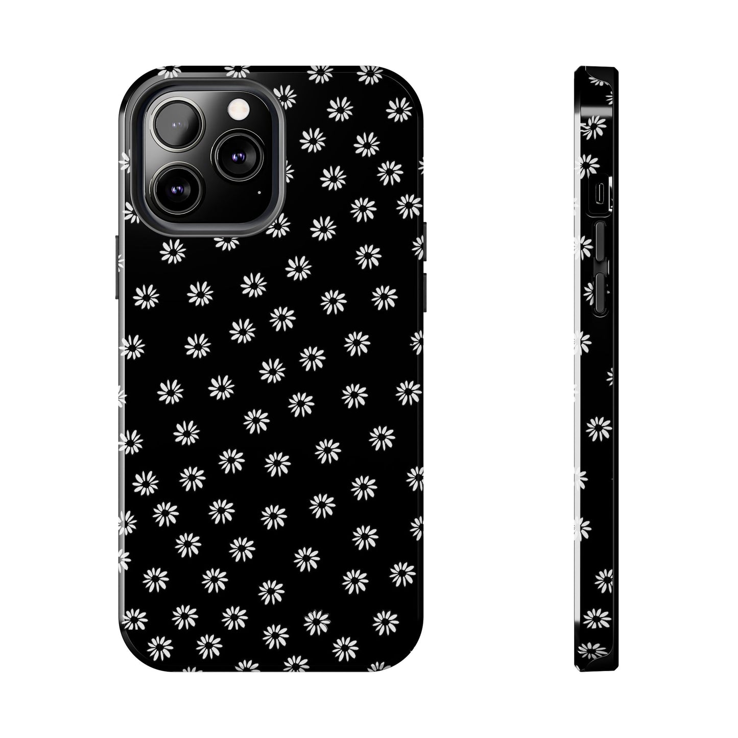 Daisy Dot Black / White Phone Case