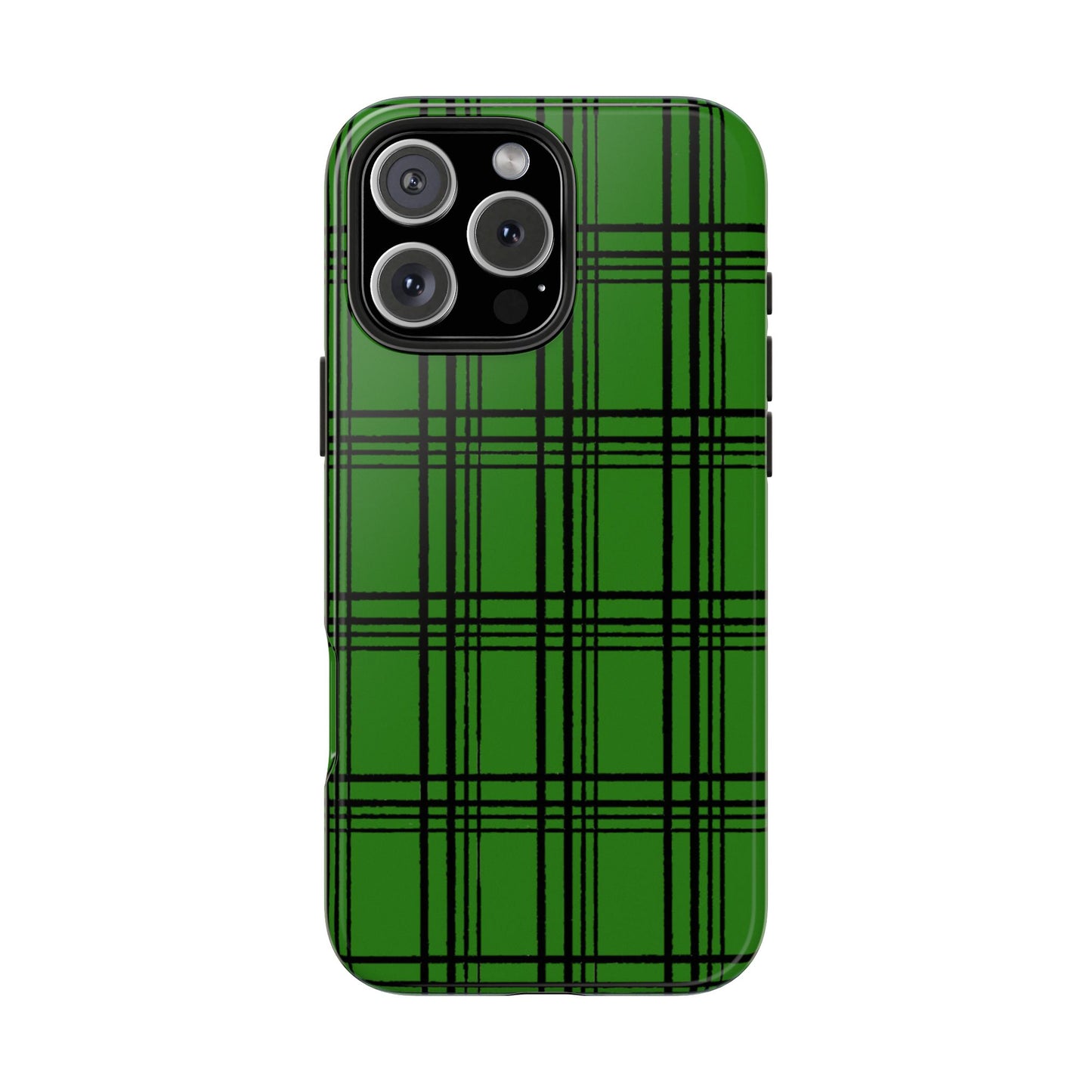 Glad Plaid Green / Black Phone Case