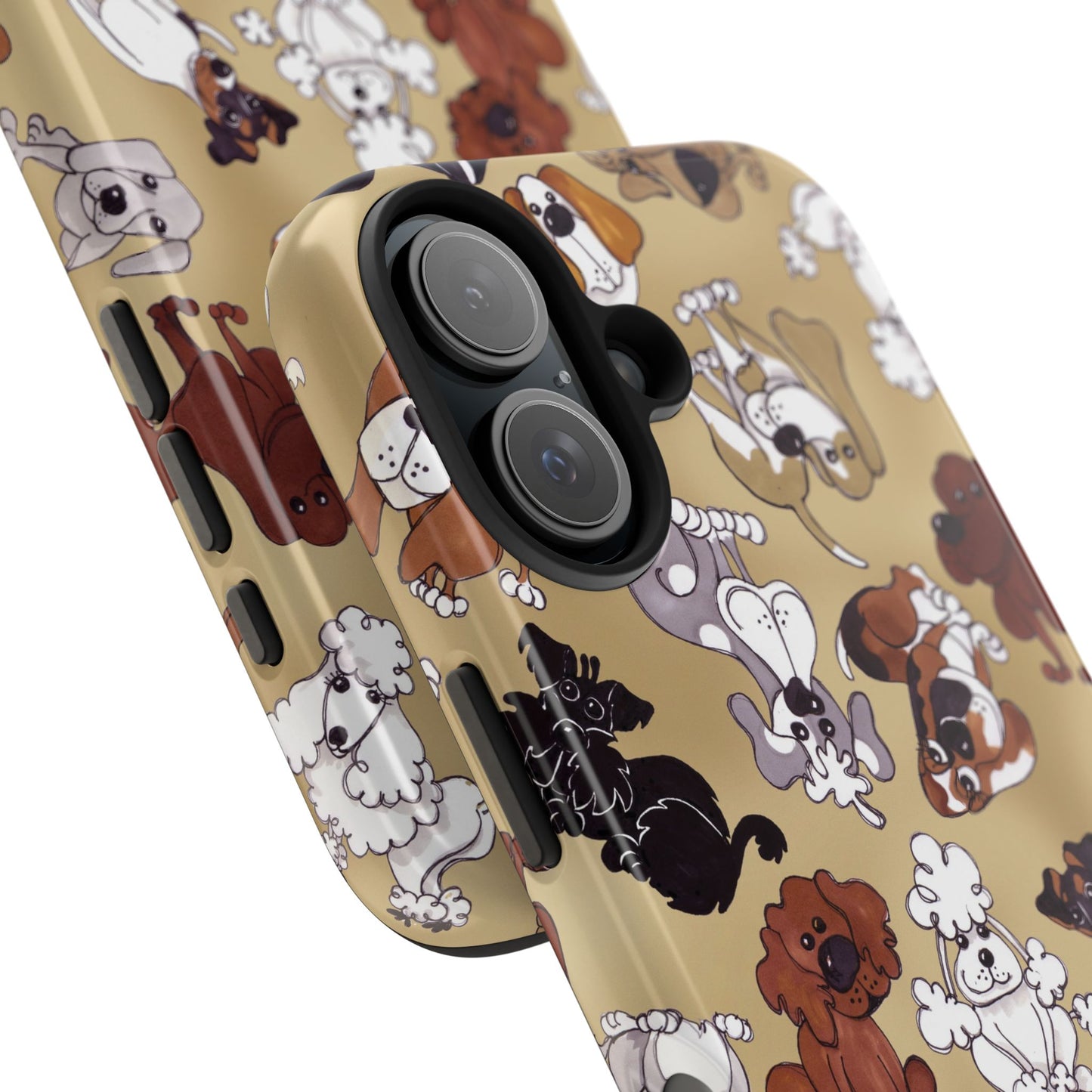 Tossed Doggies Tan Phone Case