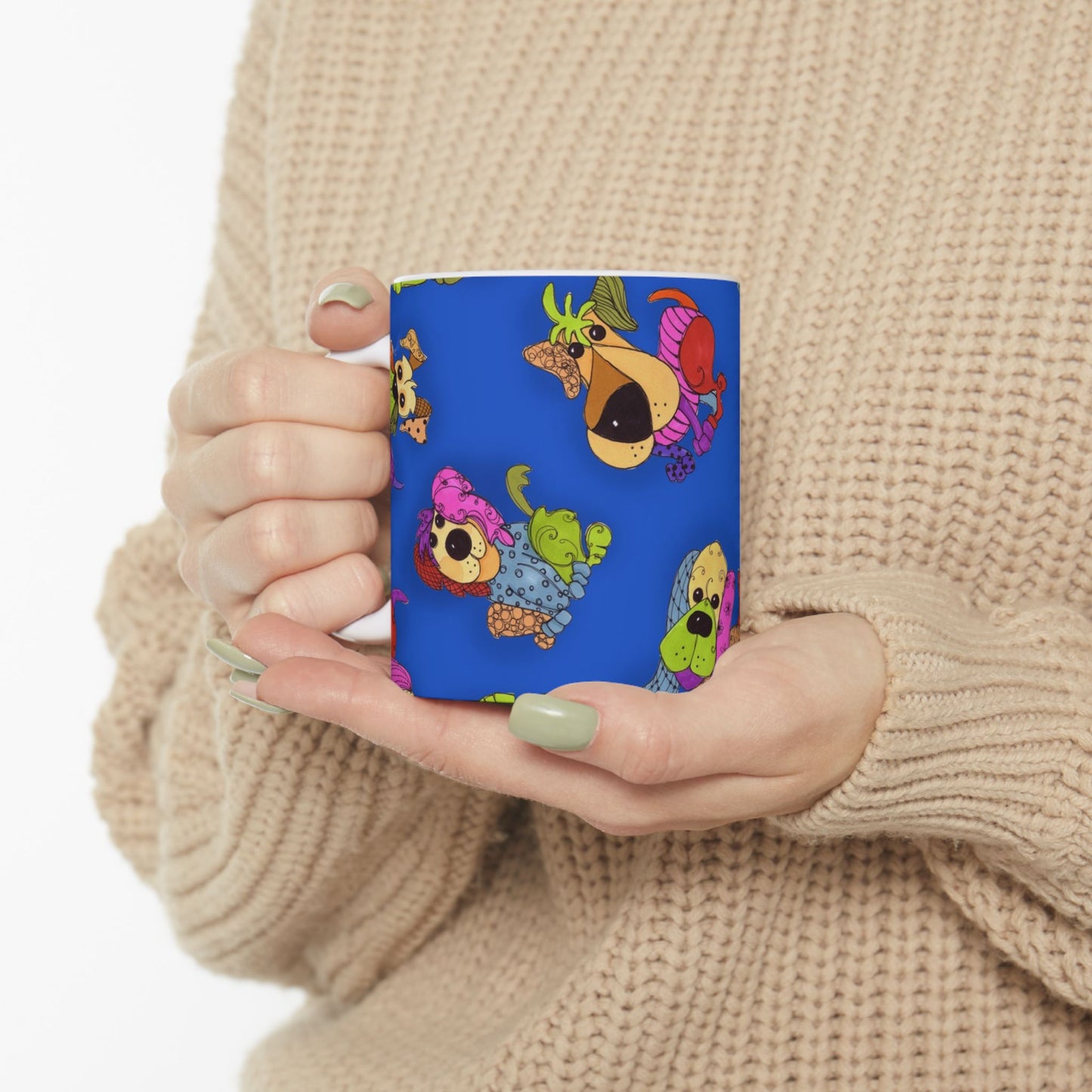 Tossed Happy Dogs Blue Cup